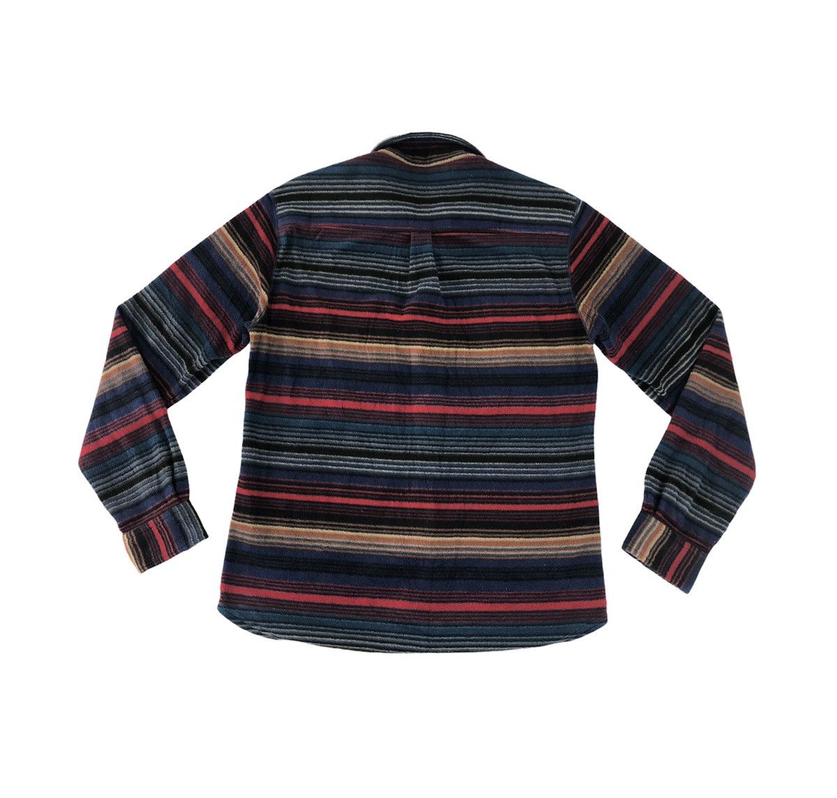 Flannel × Japanese Brand × Vintage Flannel Thick Button Up Shirts Single Pocket Striped Block Size US L / EU 52-54 / 3 - 2 Thumbnail