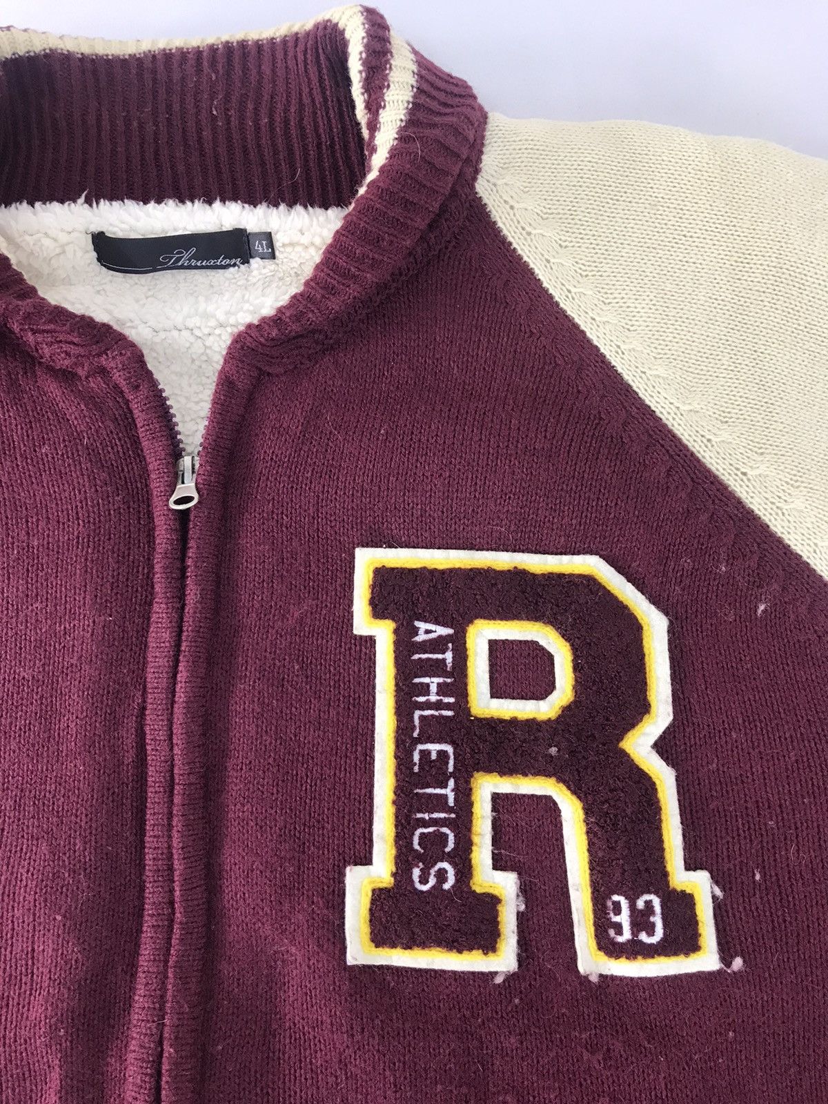 Japanese Brand × Vintage Thruston R Athletic Wool Bomber Varsity Jacket Sherpa Inner Size US XL / EU 56 / 4 - 3 Thumbnail