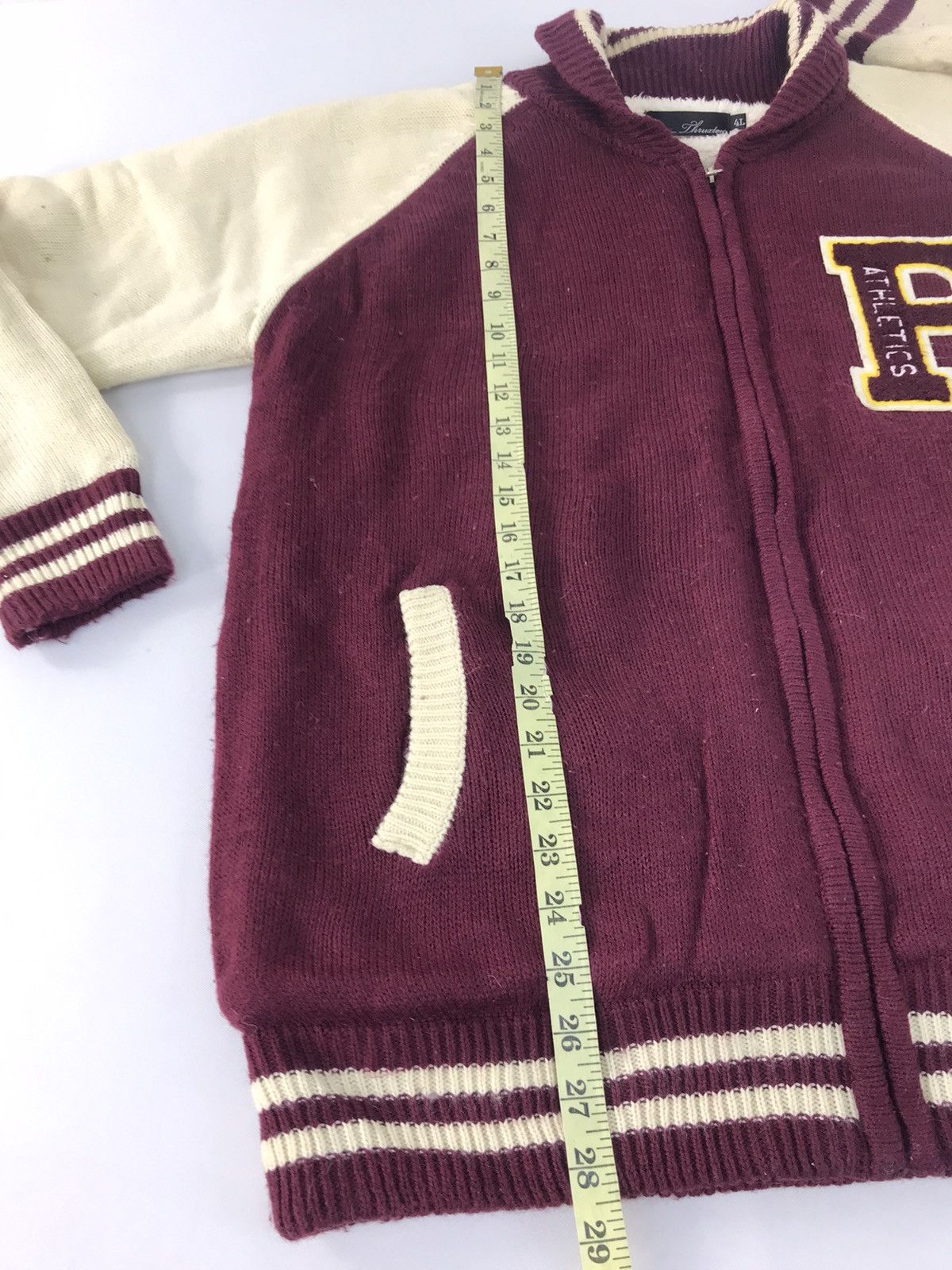 Japanese Brand × Vintage Thruston R Athletic Wool Bomber Varsity Jacket Sherpa Inner Size US XL / EU 56 / 4 - 10 Thumbnail