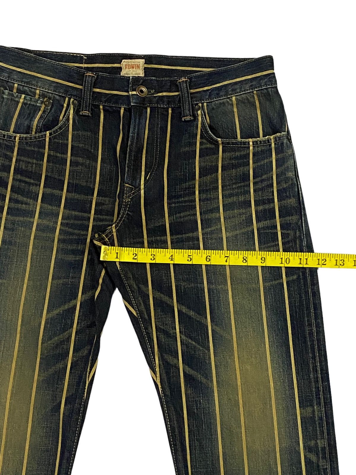 Edwin × Japanese Brand Vintage Edwin 505 Over Stripes Selvedgle Denim Pants Size US 29 - 8 Thumbnail