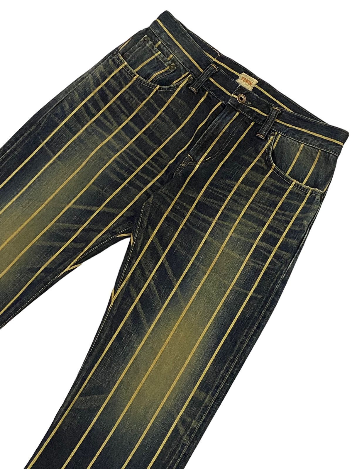 Edwin × Japanese Brand Vintage Edwin 505 Over Stripes Selvedgle Denim Pants Size US 29 - 17 Thumbnail