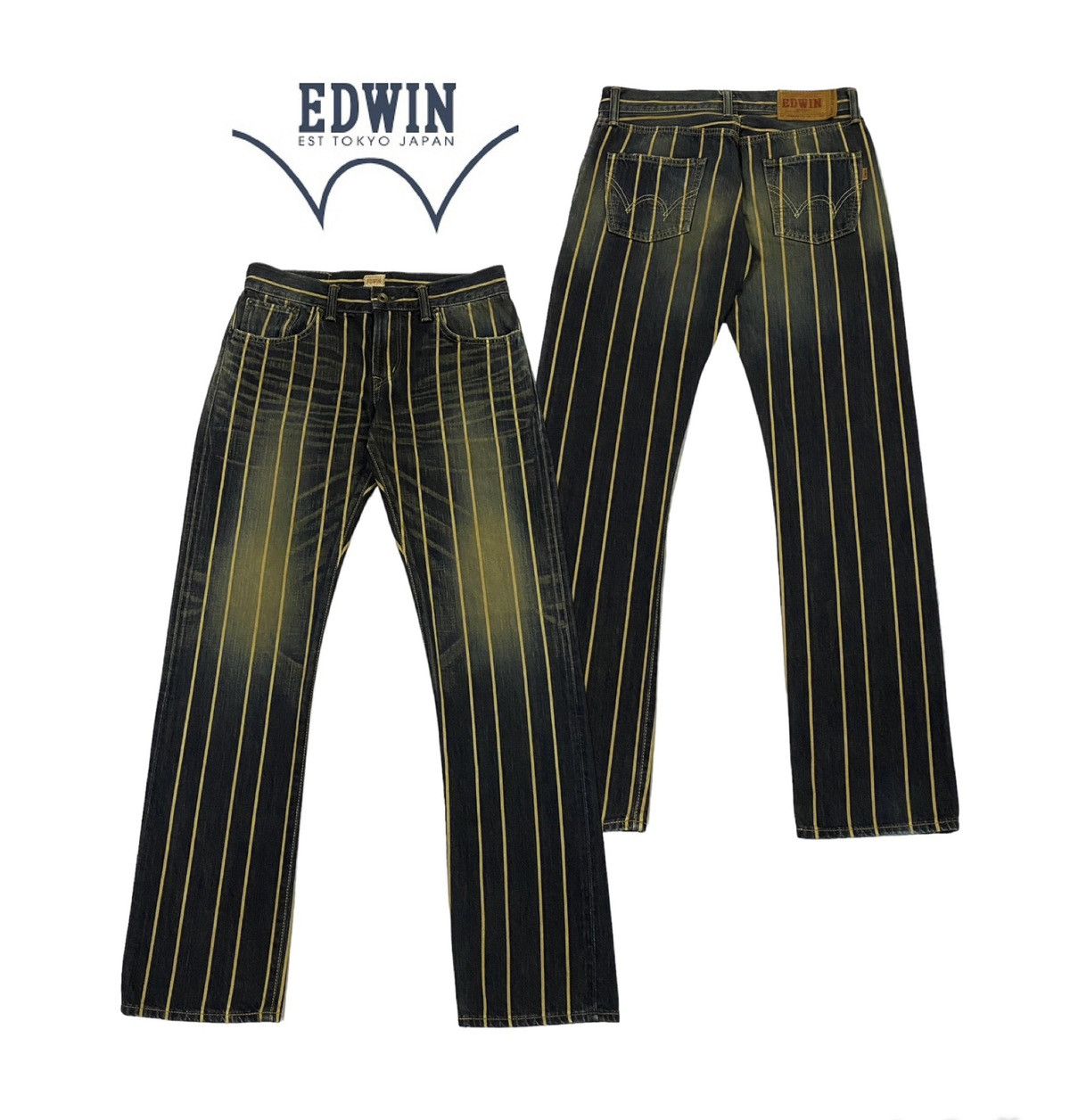 Vintage Edwin 505 Over Stripes Selvedgle Denim Pants