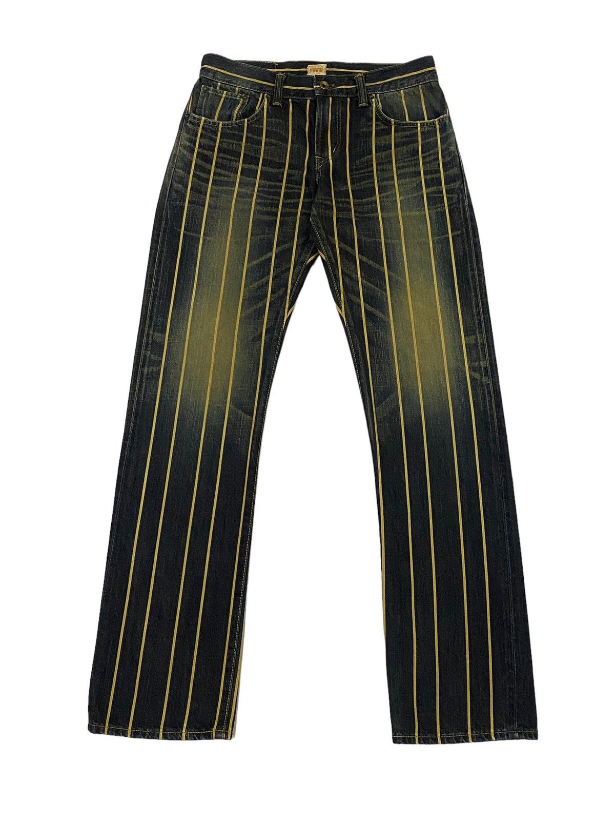 Edwin × Japanese Brand Vintage Edwin 505 Over Stripes Selvedgle Denim Pants Size US 29 - 2 Thumbnail