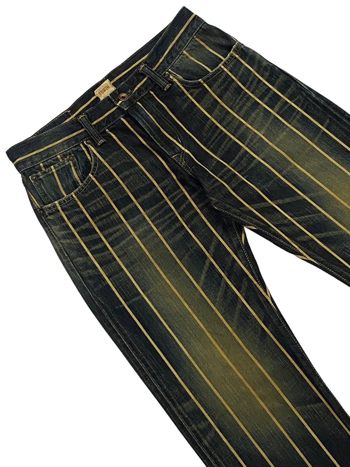 Edwin × Japanese Brand Vintage Edwin 505 Over Stripes Selvedgle Denim Pants Size US 29 - 16 Thumbnail