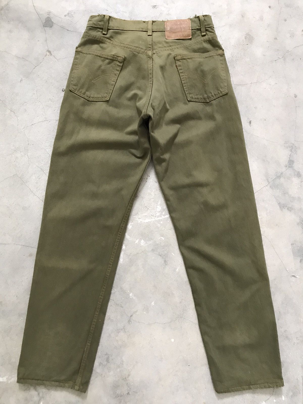 Levi's Vtg Levis 565 Loose Fit Wide Leg Brownish Green Dyed Jeans Size US 31 - 12 Thumbnail
