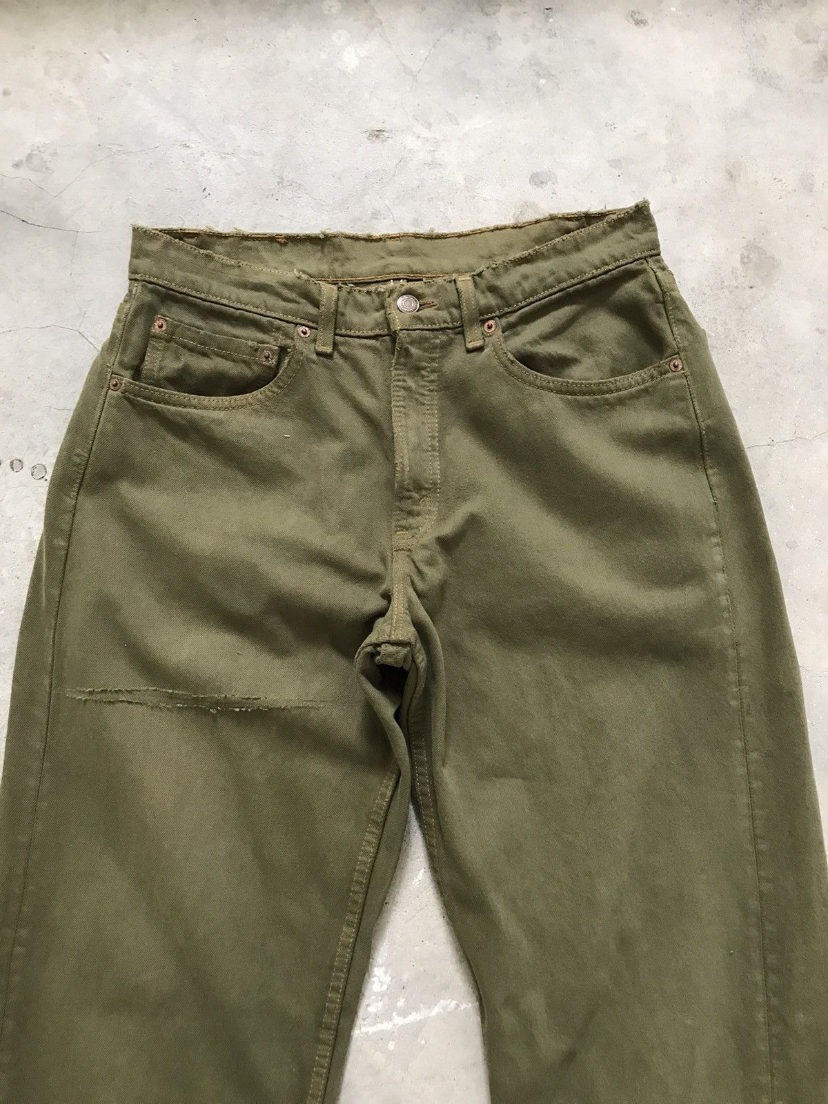Levi's Vtg Levis 565 Loose Fit Wide Leg Brownish Green Dyed Jeans Size US 31 - 2 Thumbnail