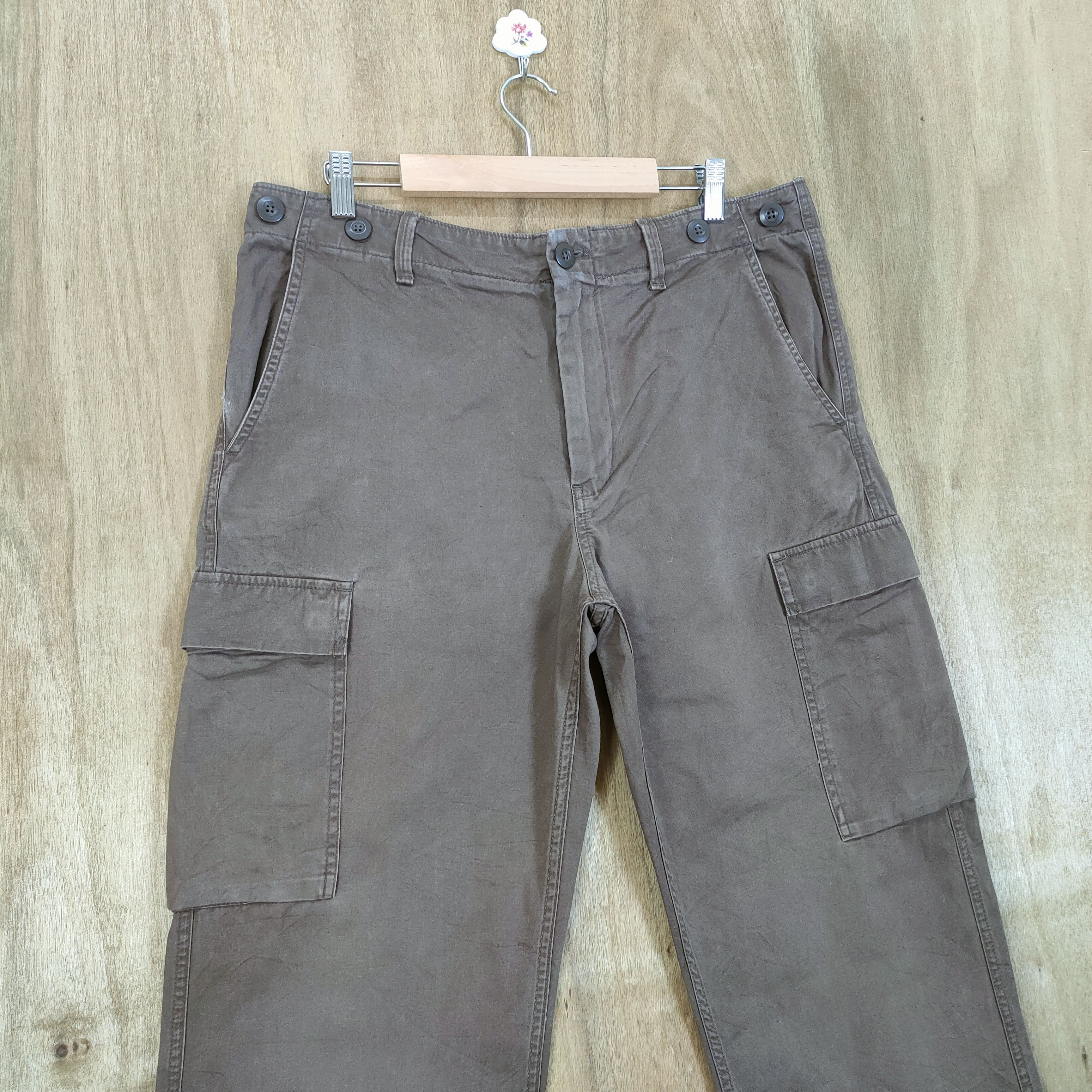Gap × Vintage VINTAGE GAP BROWN CARGO PANTS Size US 35 - 2 Thumbnail