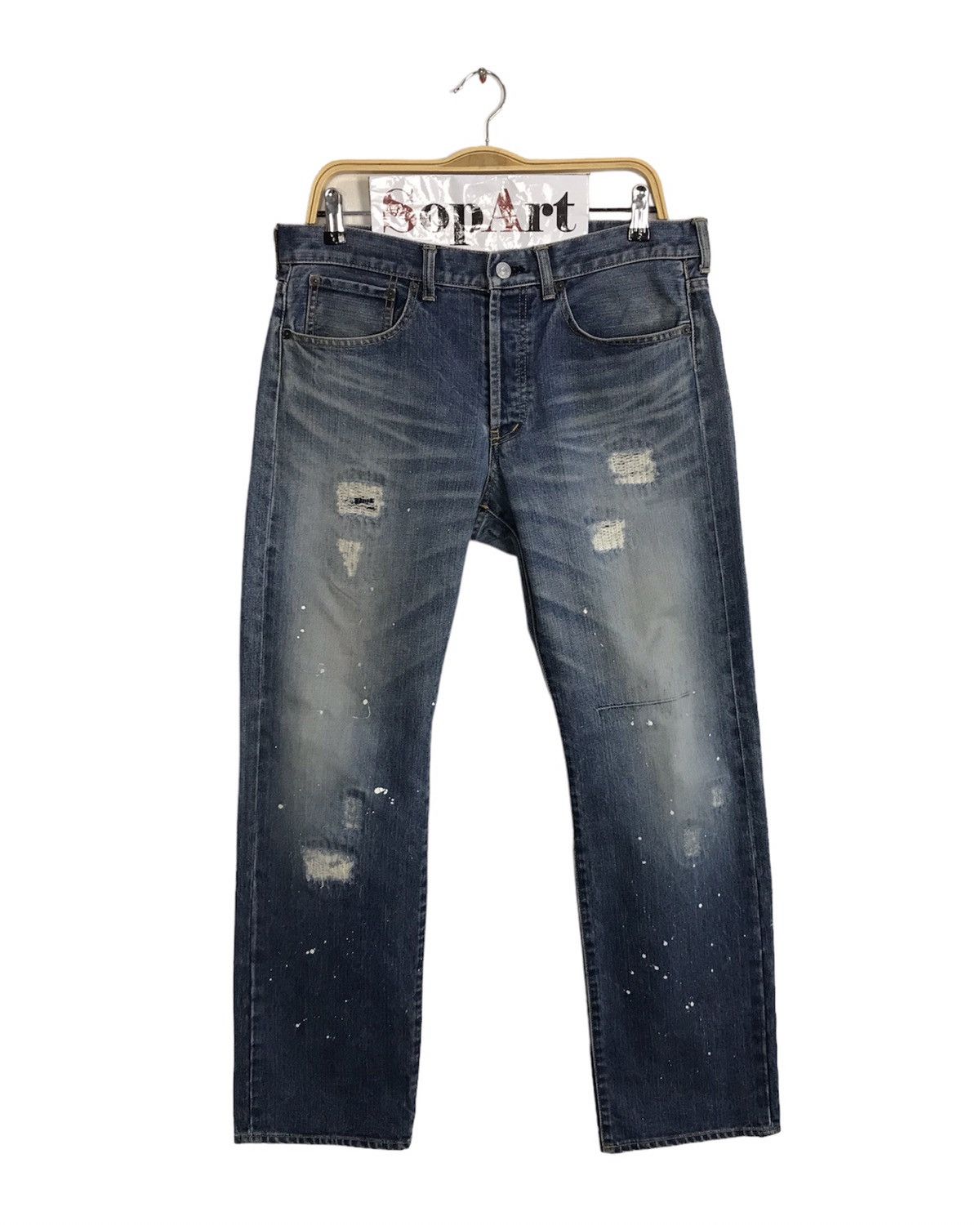 Japanese Brand × Takeo Kikuchi Takeo Kikuchi Distressed Paint Button jeans Design Size US 34 / EU 50 - 1 Thumbnail