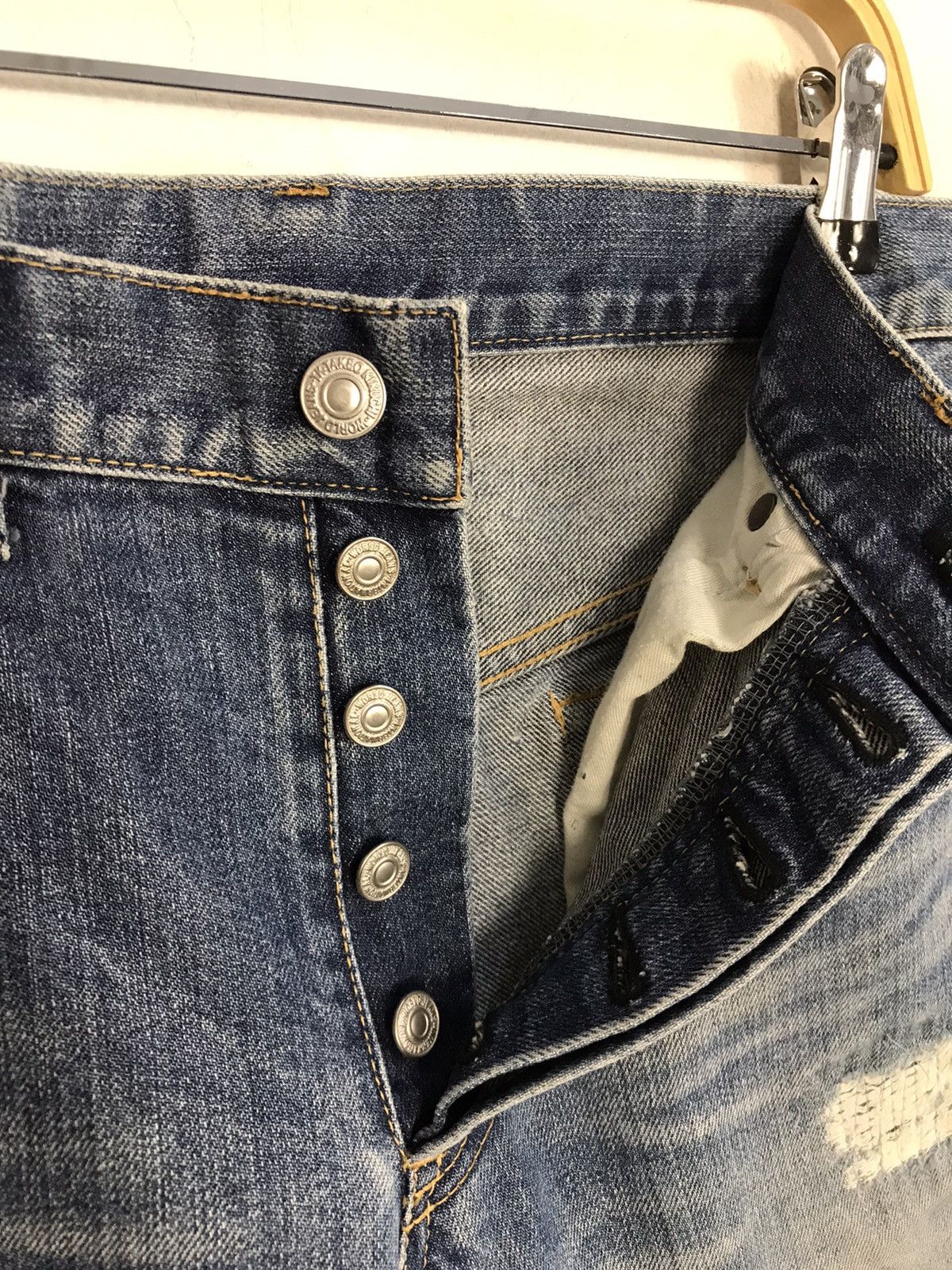 Japanese Brand × Takeo Kikuchi Takeo Kikuchi Distressed Paint Button jeans Design Size US 34 / EU 50 - 11 Thumbnail