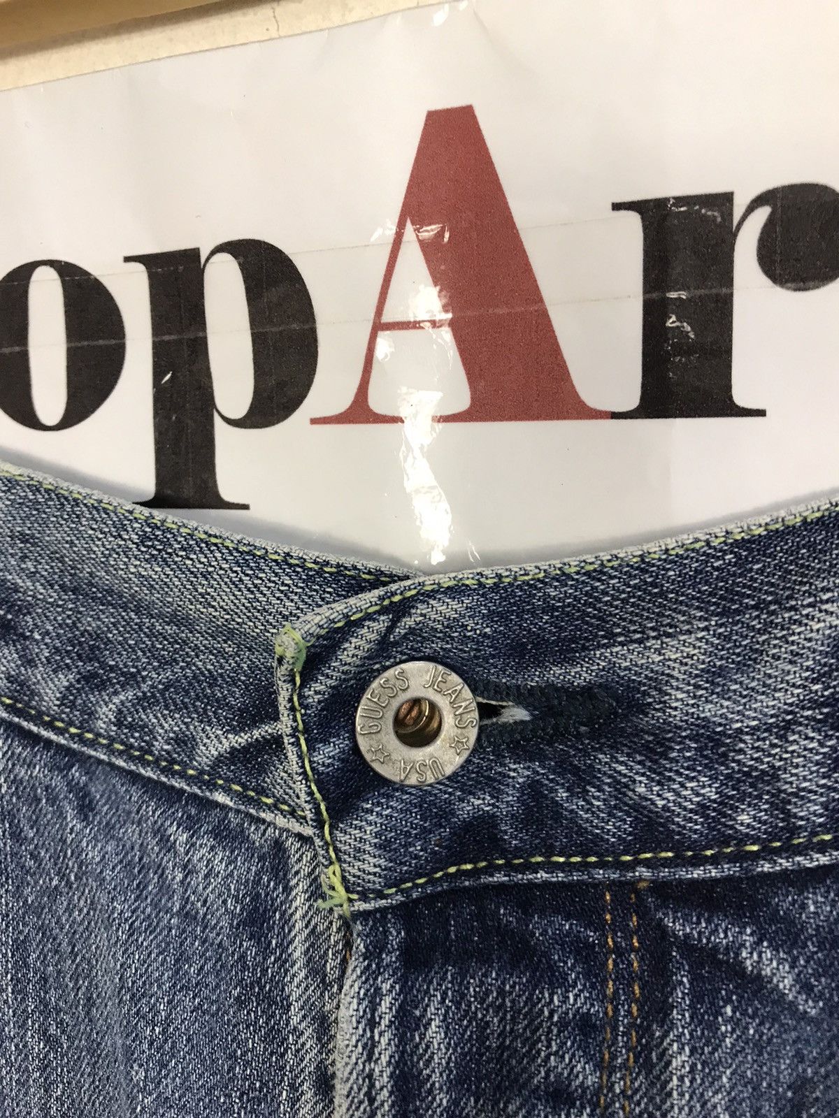 Guess × Vintage Guess Jeans Est 1981 Light Wash Style Size US 33 - 7 Thumbnail