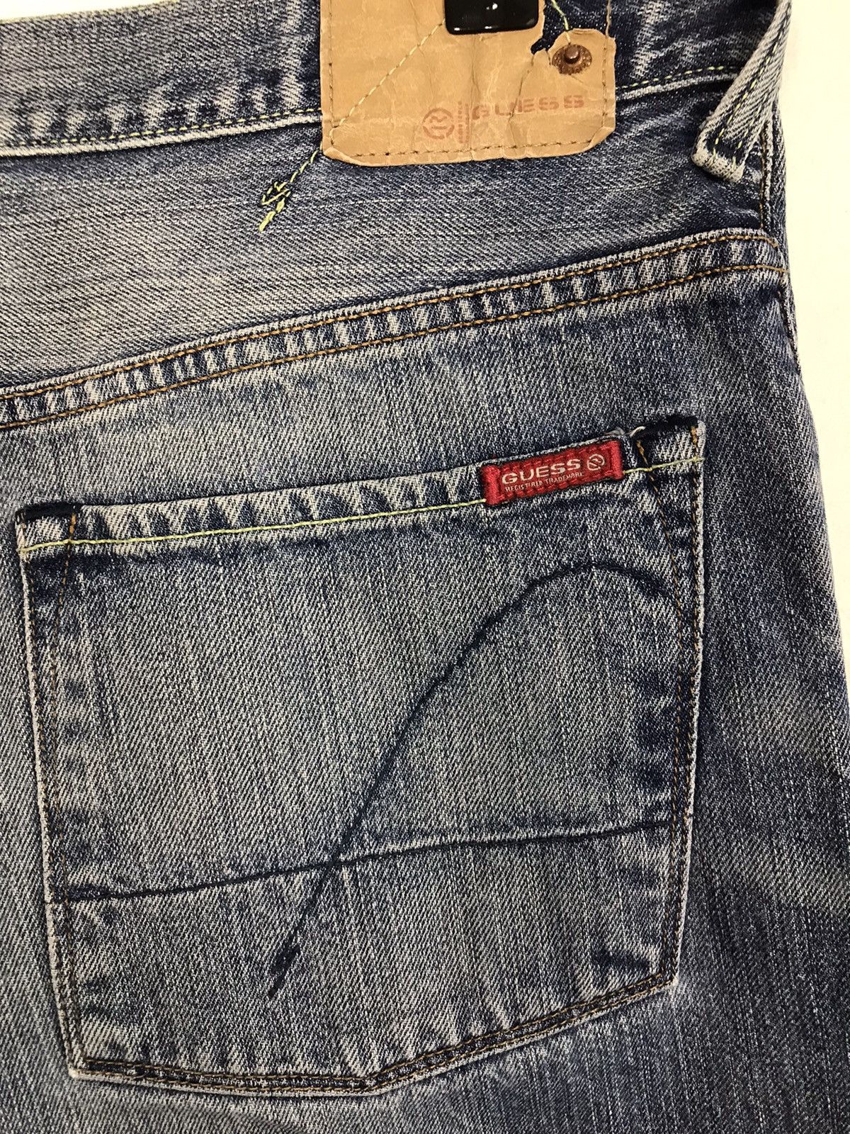 Guess × Vintage Guess Jeans Est 1981 Light Wash Style Size US 33 - 12 Thumbnail