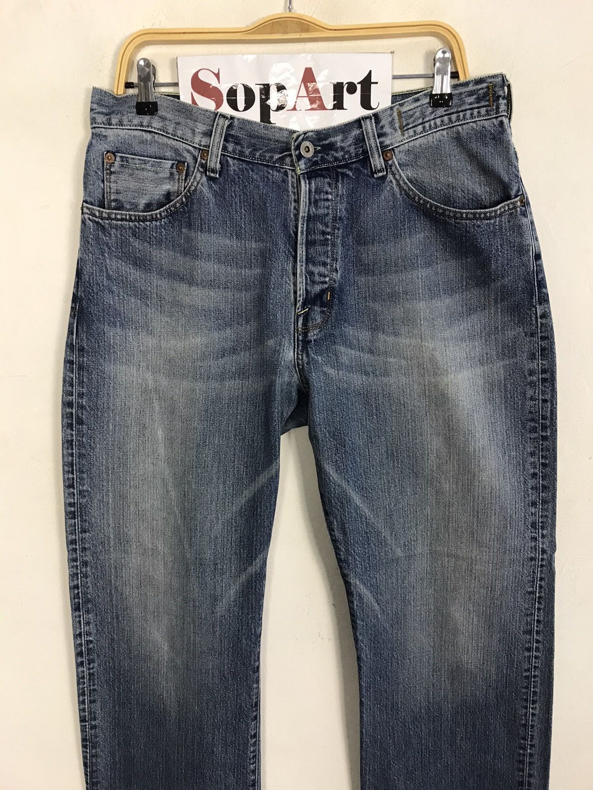 Guess × Vintage Guess Jeans Est 1981 Light Wash Style Size US 33 - 3 Thumbnail