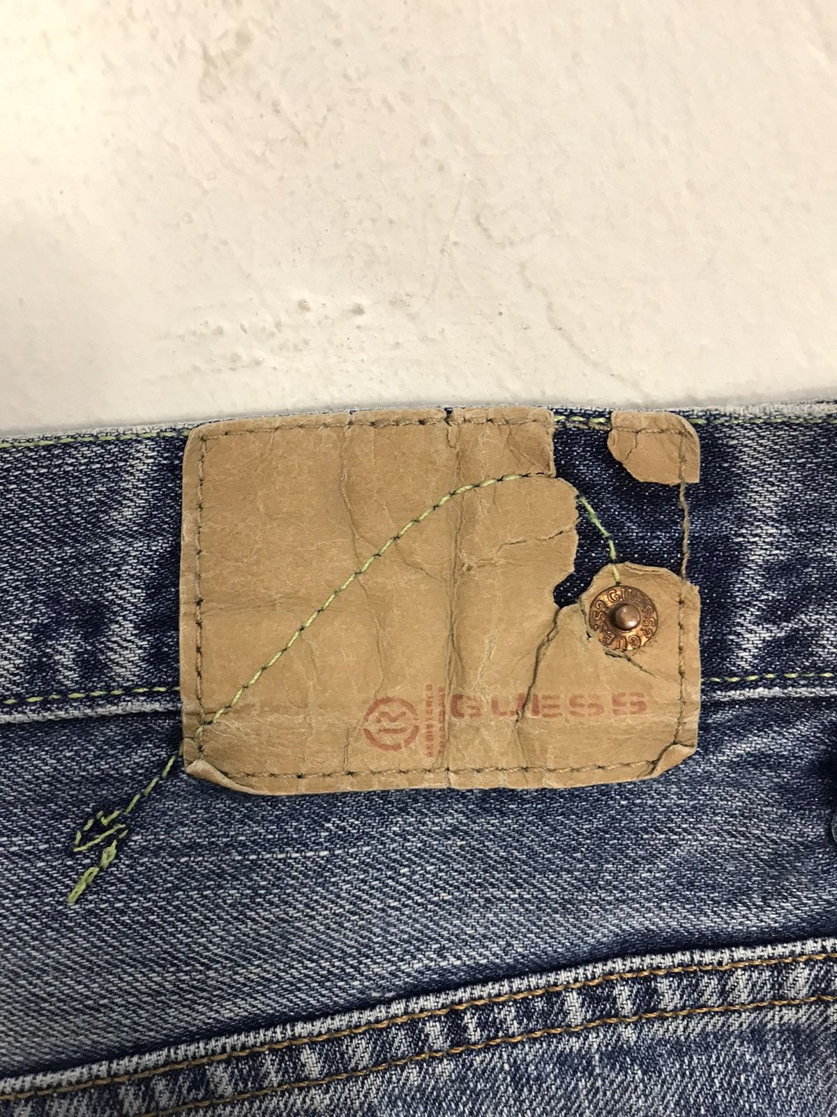 Guess × Vintage Guess Jeans Est 1981 Light Wash Style Size US 33 - 14 Thumbnail