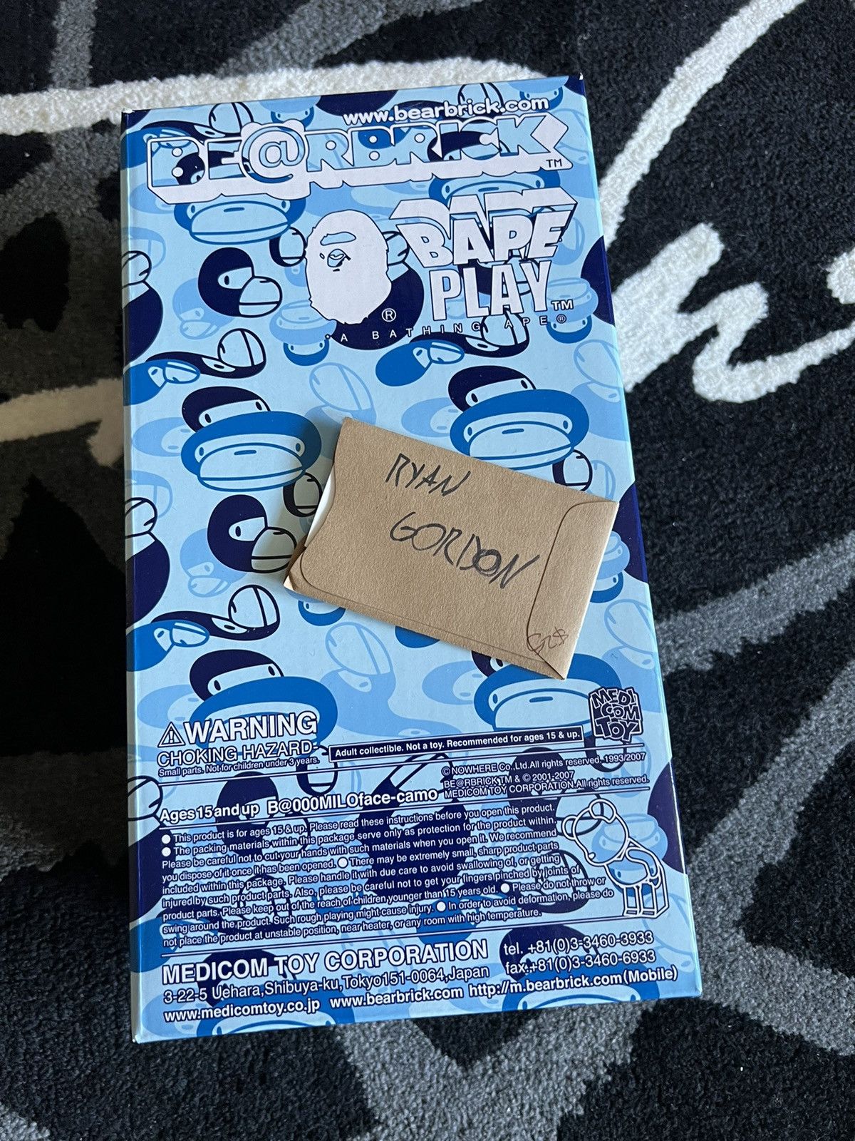 image of 2007 Bape Baby Milo Blue Camo Bearbrick, Men's