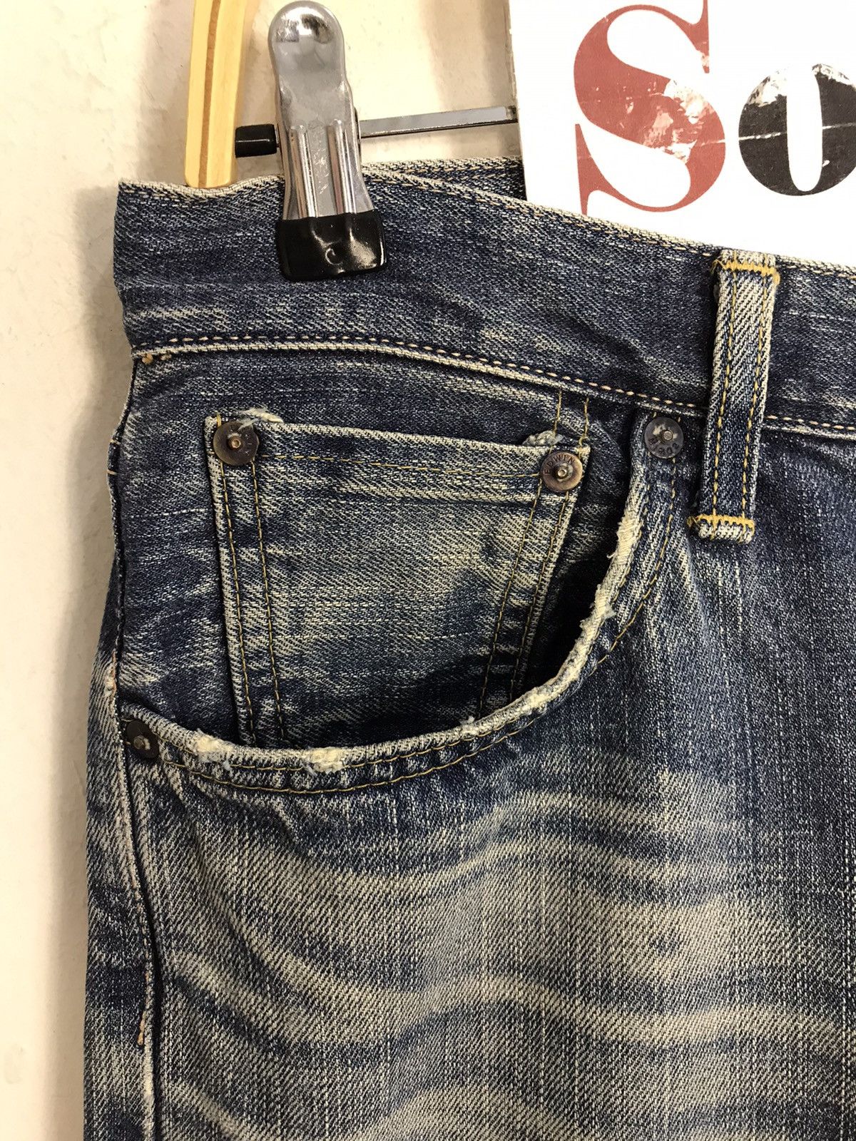 Edwin × Japanese Brand × Vintage Vintage Edwin 505X Selvedge Light Wash Jeans Design Size US 30 / EU 46 - 9 Thumbnail