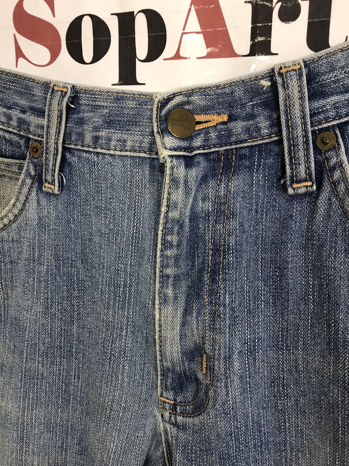 Japanese Brand Vintage Wrangler Light Wash Zipper Jeans Style Size US 31 - 6 Thumbnail