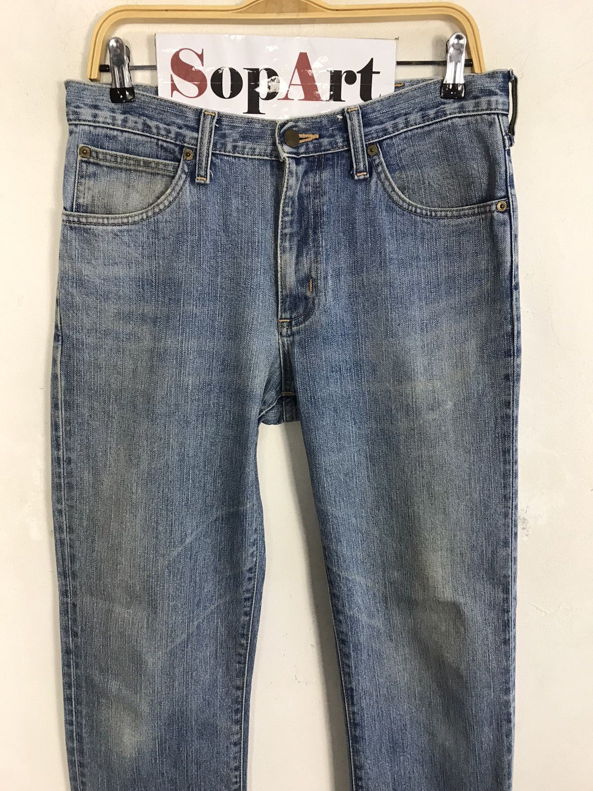 Japanese Brand Vintage Wrangler Light Wash Zipper Jeans Style Size US 31 - 3 Thumbnail