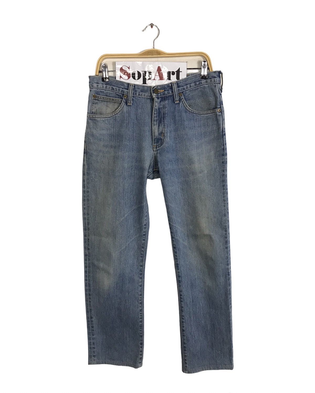 Japanese Brand Vintage Wrangler Light Wash Zipper Jeans Style Size US 31 - 1 Thumbnail