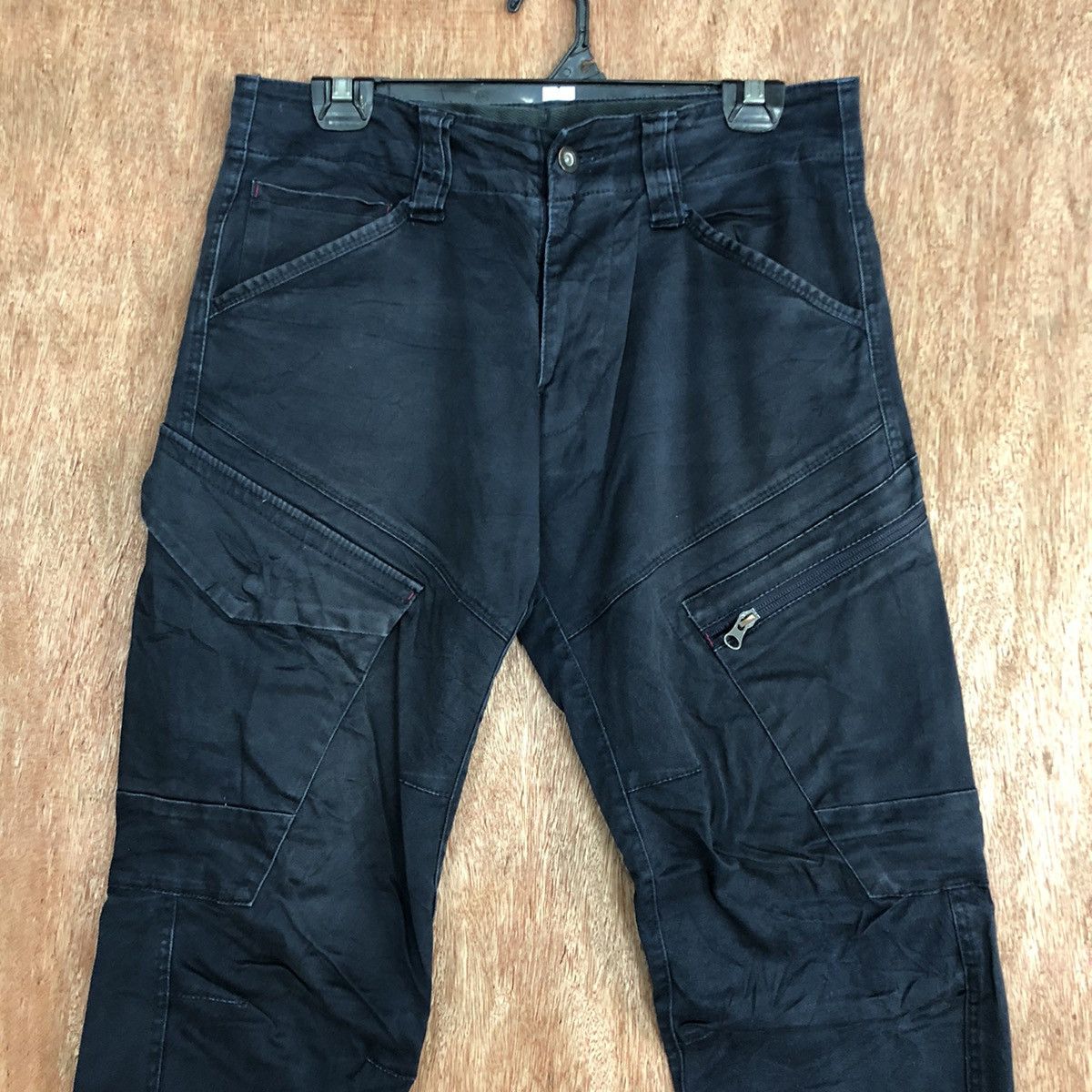 Japanese Brand DL Xebec Dark Blue multi pocket utility Cargo Pants #c716 Size US 29 - 2 Thumbnail