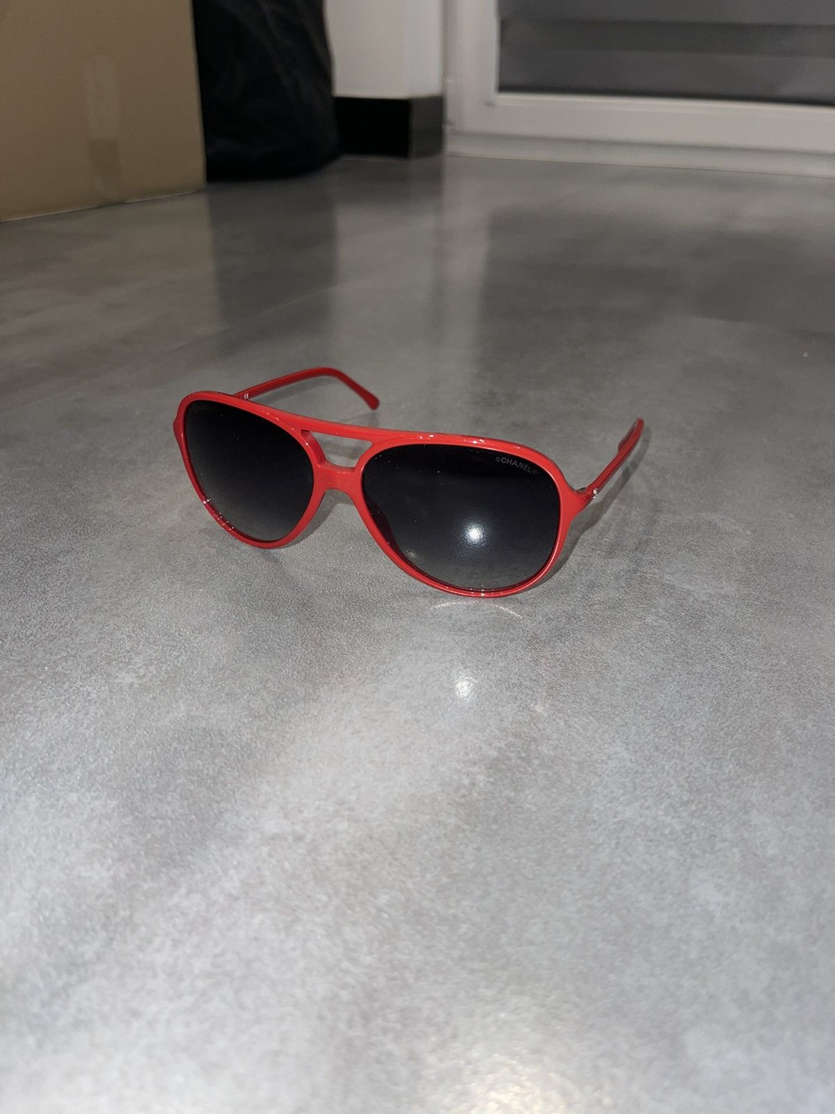 image of Chanel 5287 C.867/s6 Red Aviator Sunglasses, Women's