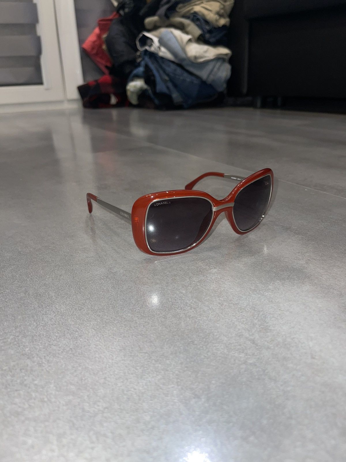 Chanel Chanel 6044-T C.1436/S1 Red Silver Sunglasses Size ONE SIZE - 3 Thumbnail