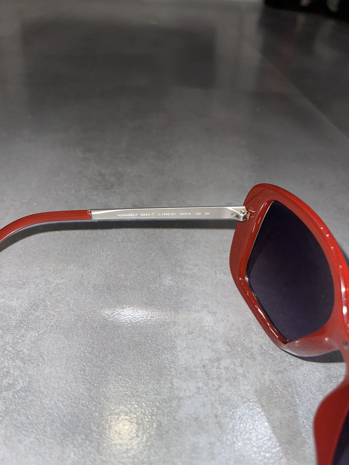 Chanel Chanel 6044-T C.1436/S1 Red Silver Sunglasses Size ONE SIZE - 13 Thumbnail