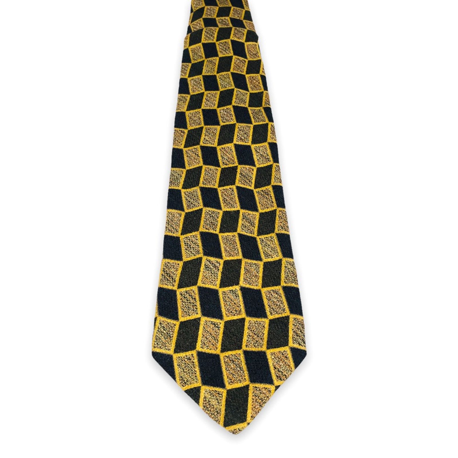 Cravate En Soie 100% Corneliani - Motif Géométrique Marron - Neuf Avec étiquettes