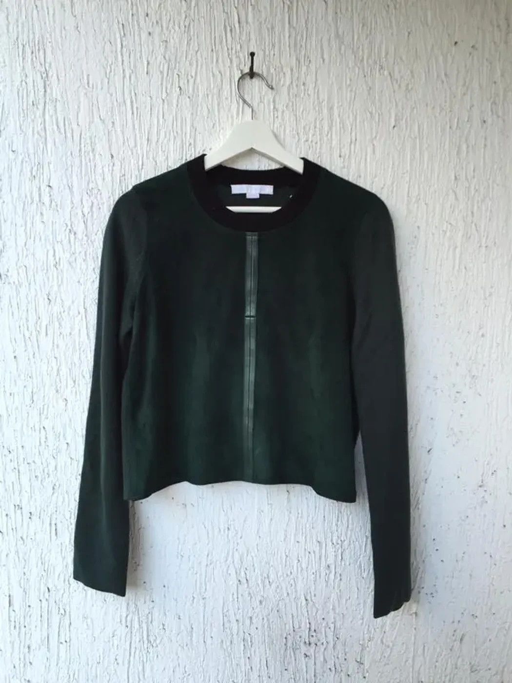 Alexander Wang leather front wool sweater Size L / US 10 / IT 46 - 1 Thumbnail