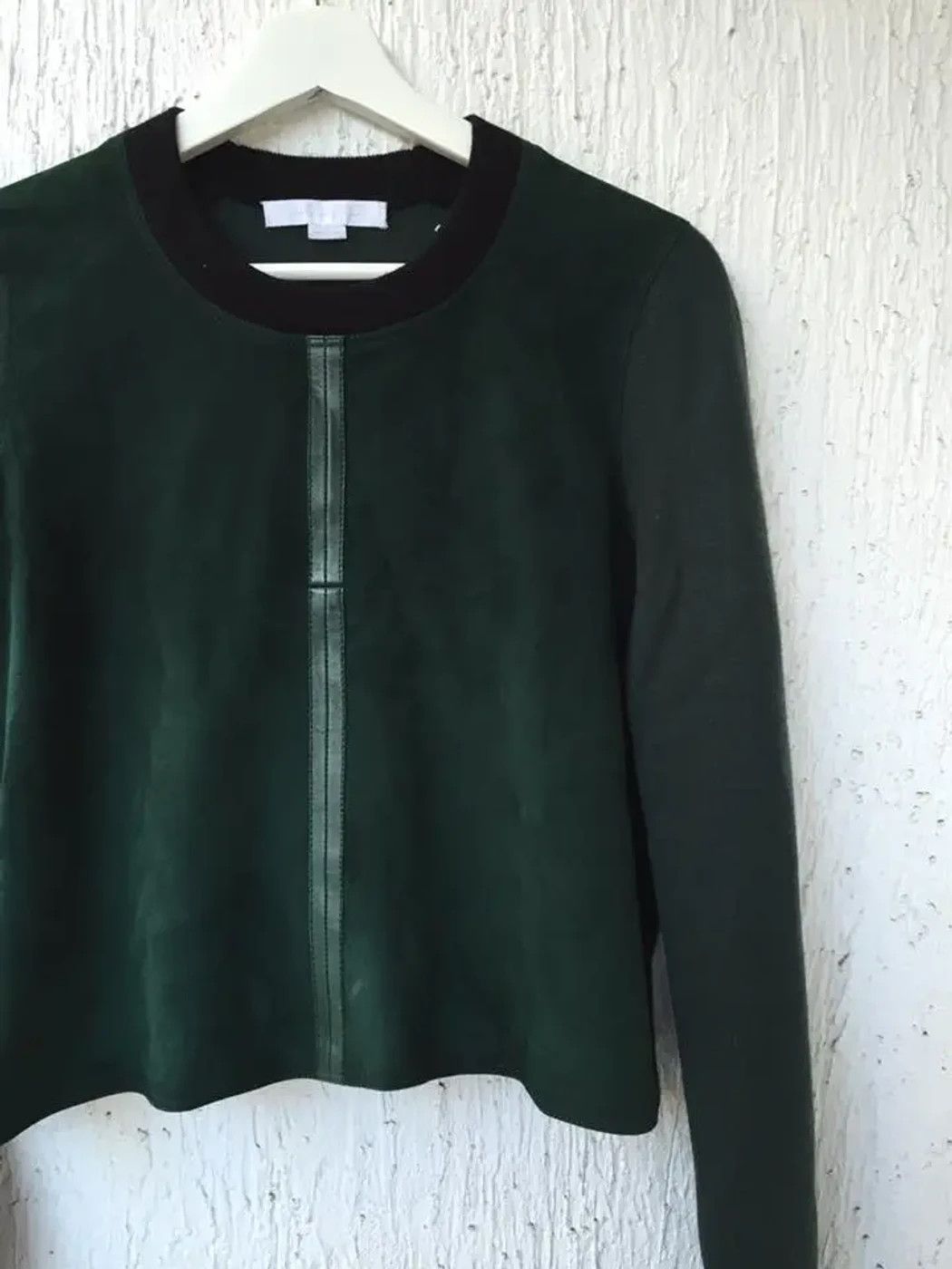 Alexander Wang leather front wool sweater Size L / US 10 / IT 46 - 2 Thumbnail