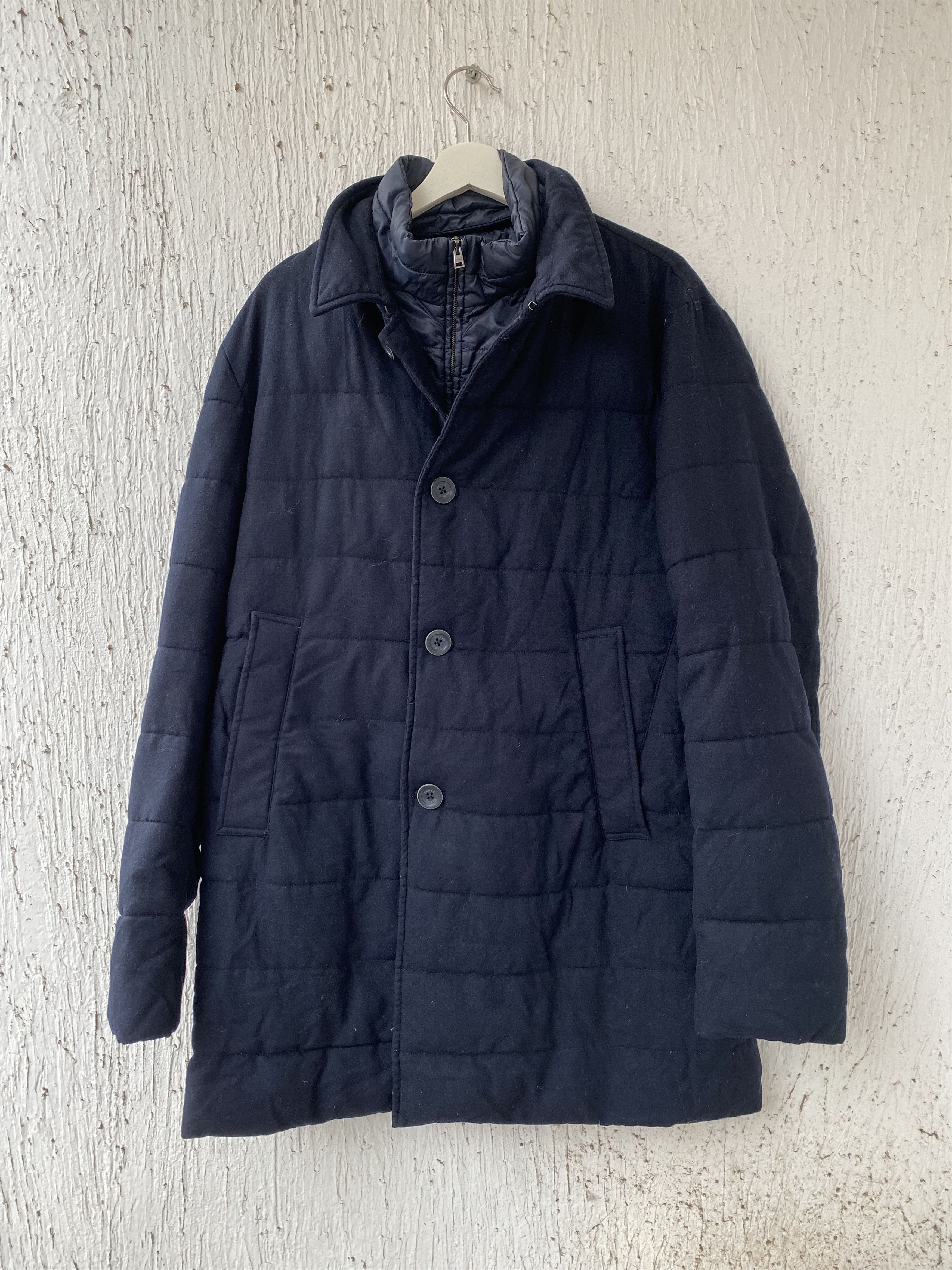 image of Herno Wool Padded Coat in Navy, Men's (Size XL)