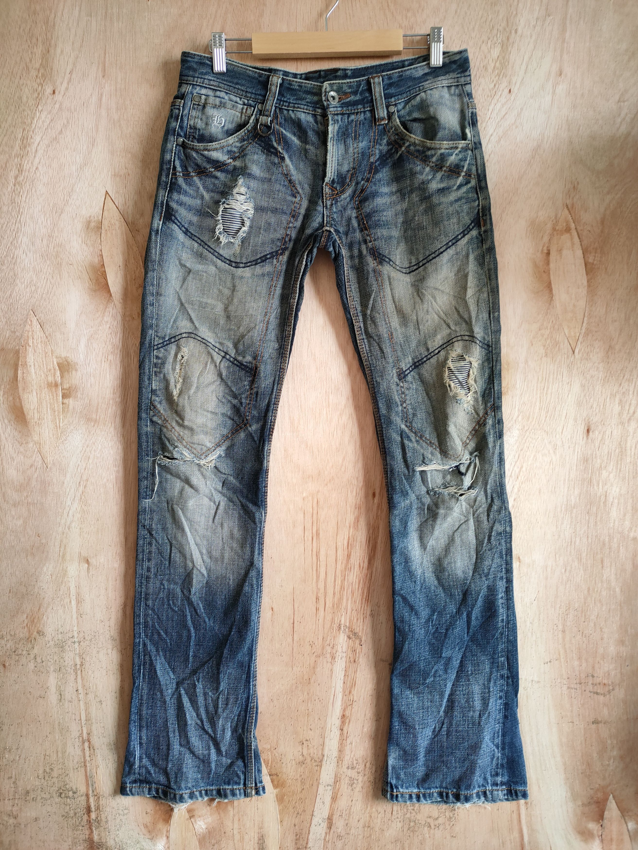 HIDEAWAYS VINTAGE HIDEAWAYS DISTRESSED DOUBLE KNEE STYLE JEANS PANTS Size US 30 / EU 46 - 1 Thumbnail