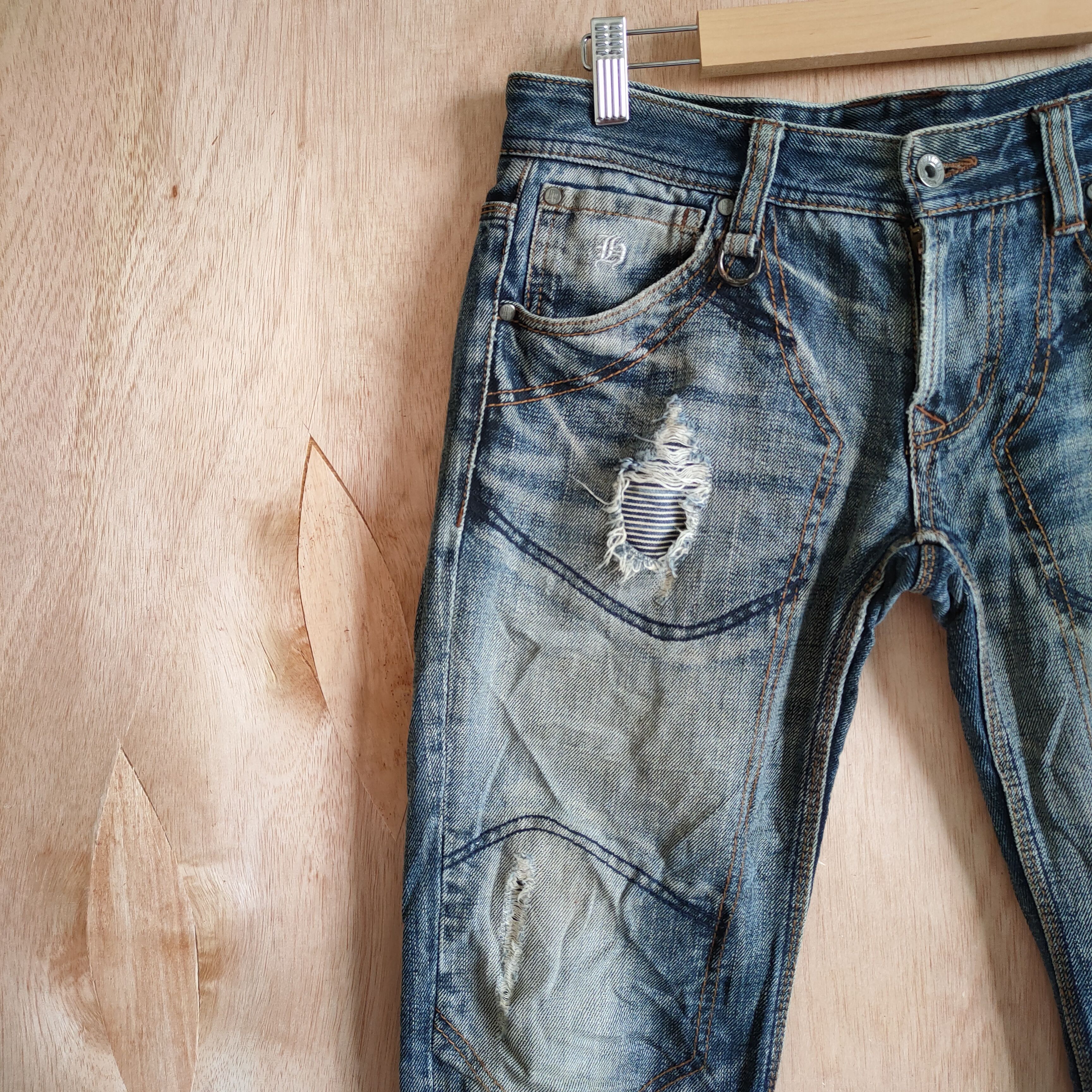 HIDEAWAYS VINTAGE HIDEAWAYS DISTRESSED DOUBLE KNEE STYLE JEANS PANTS Size US 30 / EU 46 - 4 Thumbnail