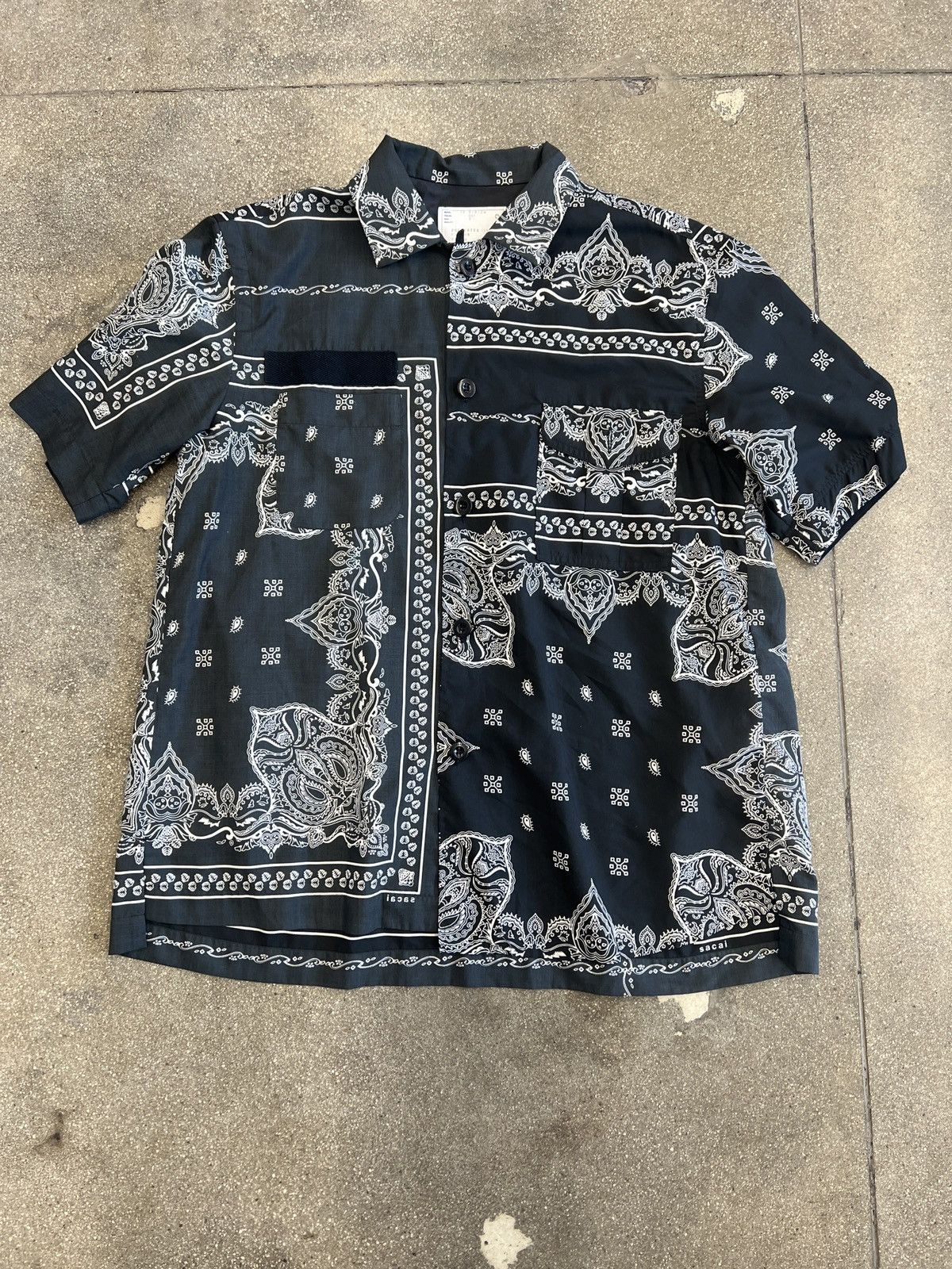 Sacai Sacai Black Bandana shirt Size US M / EU 48-50 / 2 - 1 Thumbnail