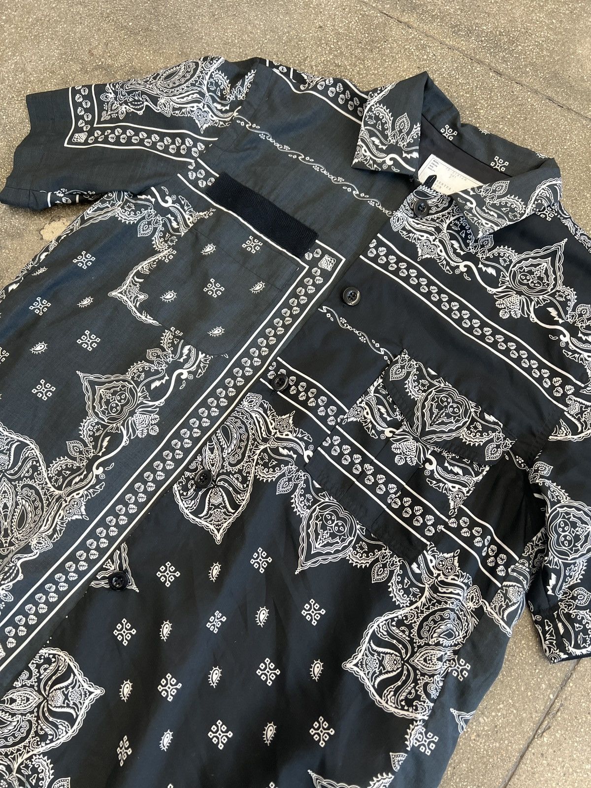 Sacai Sacai Black Bandana shirt Size US M / EU 48-50 / 2 - 2 Thumbnail