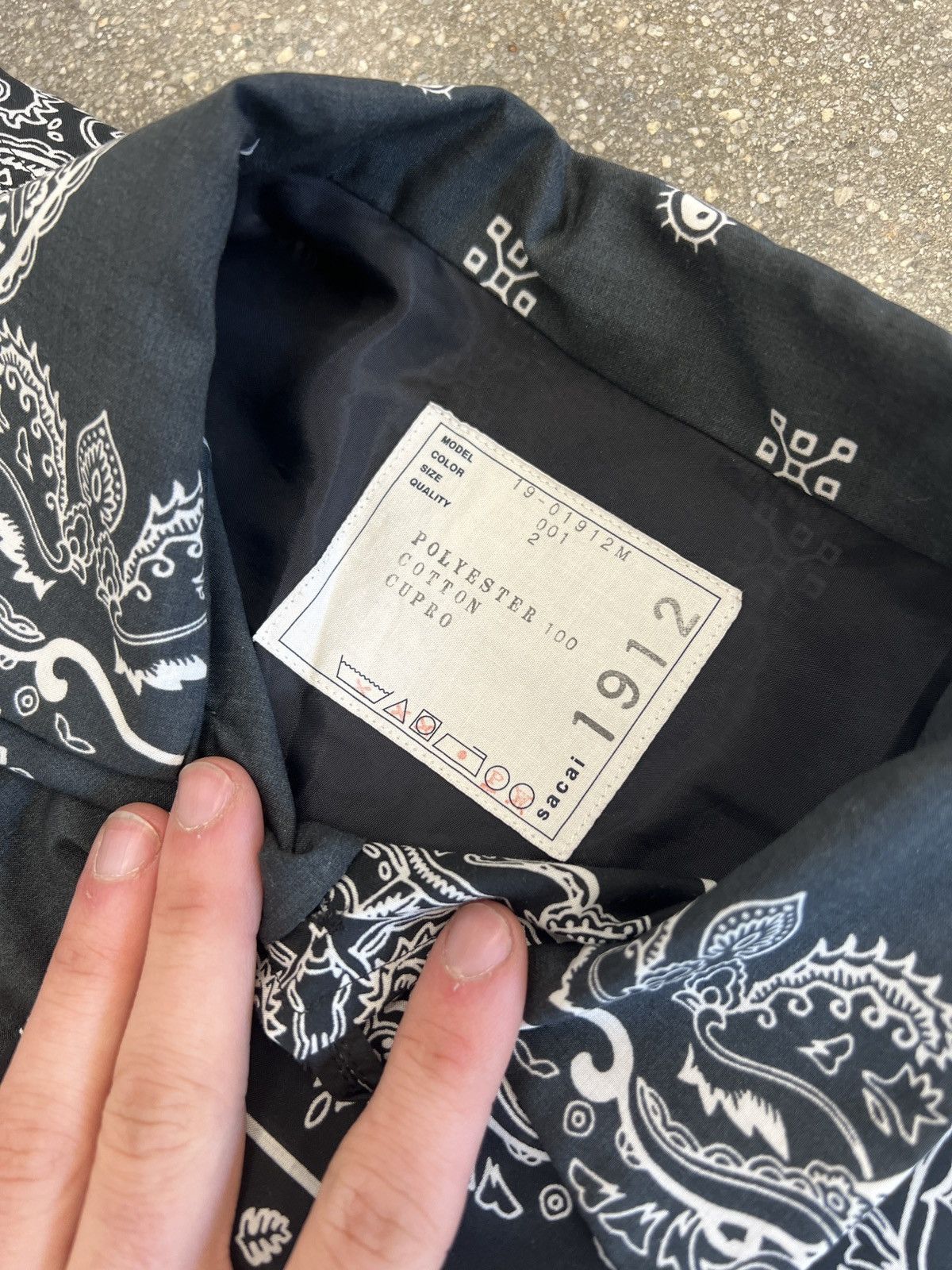 Sacai Sacai Black Bandana shirt Size US M / EU 48-50 / 2 - 3 Thumbnail
