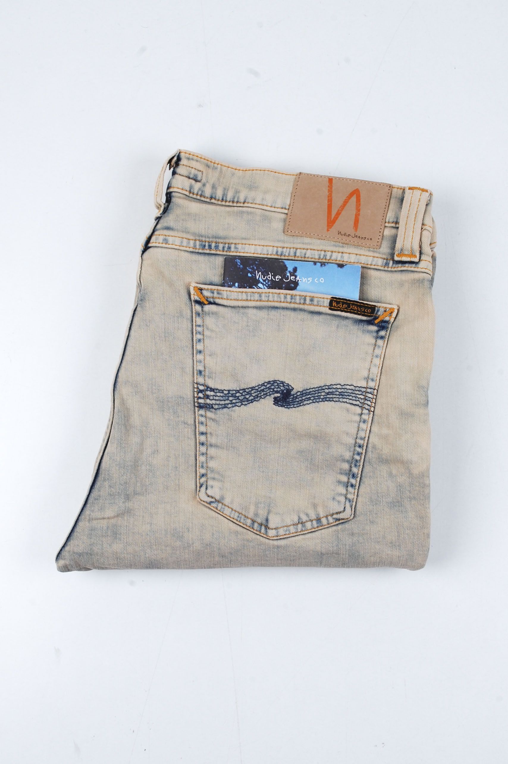 37225 Nudie Jeans High Kai Org. Cobalt Envy Jeans size 36/32