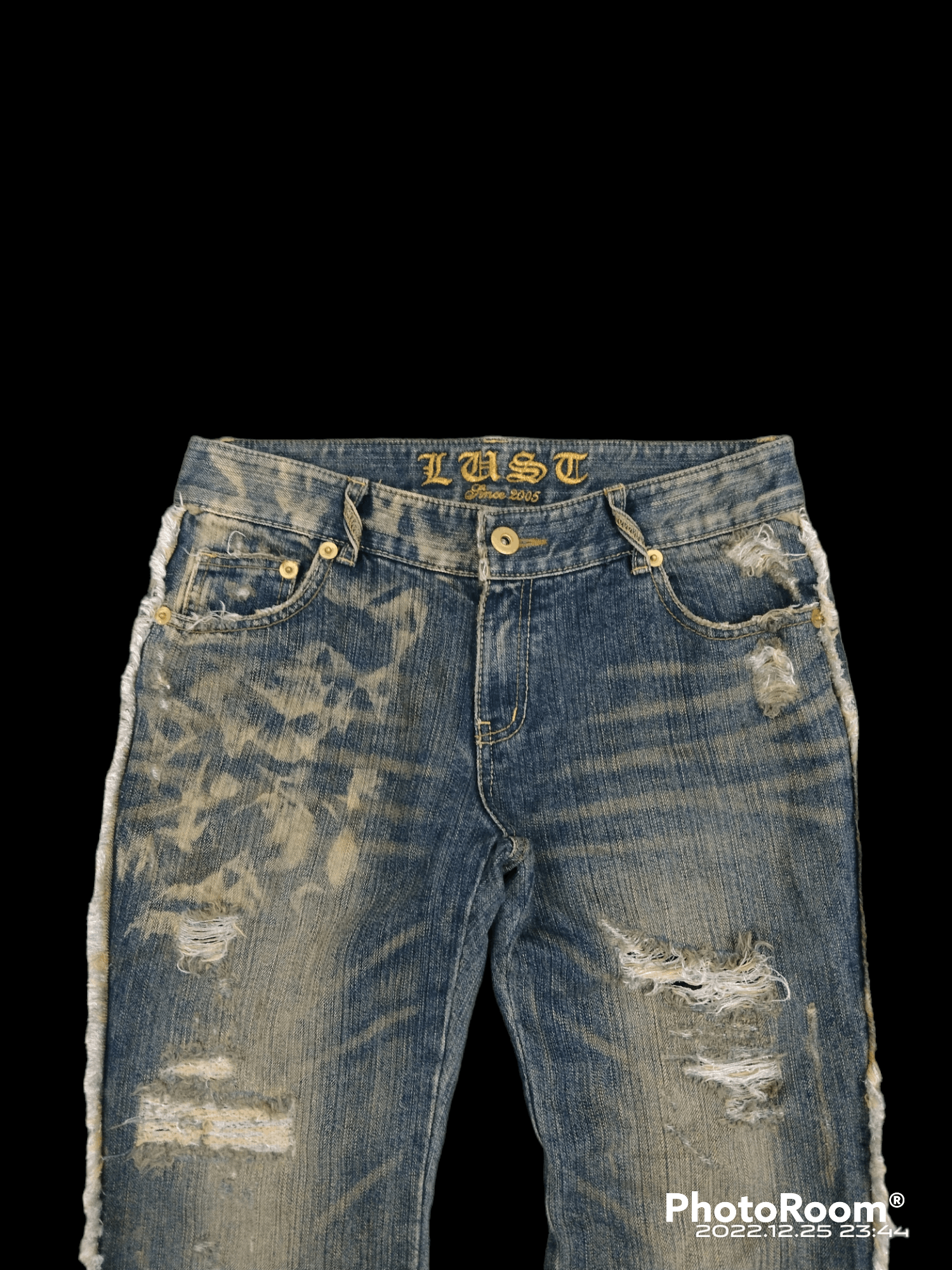Japanese Brand THRASH RIPED LAST SINCE 2005 DENIM PANTS Size US 29 - 4 Thumbnail