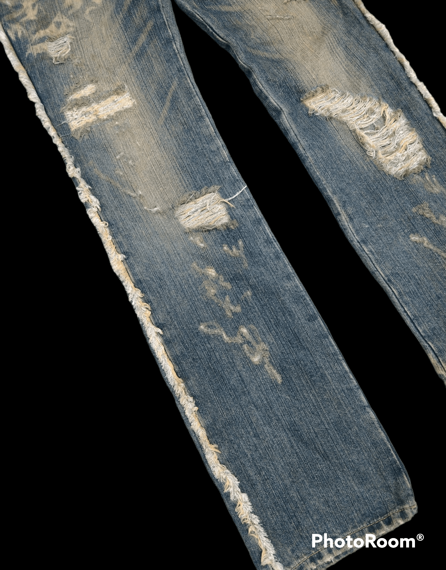 Japanese Brand THRASH RIPED LAST SINCE 2005 DENIM PANTS Size US 29 - 8 Thumbnail