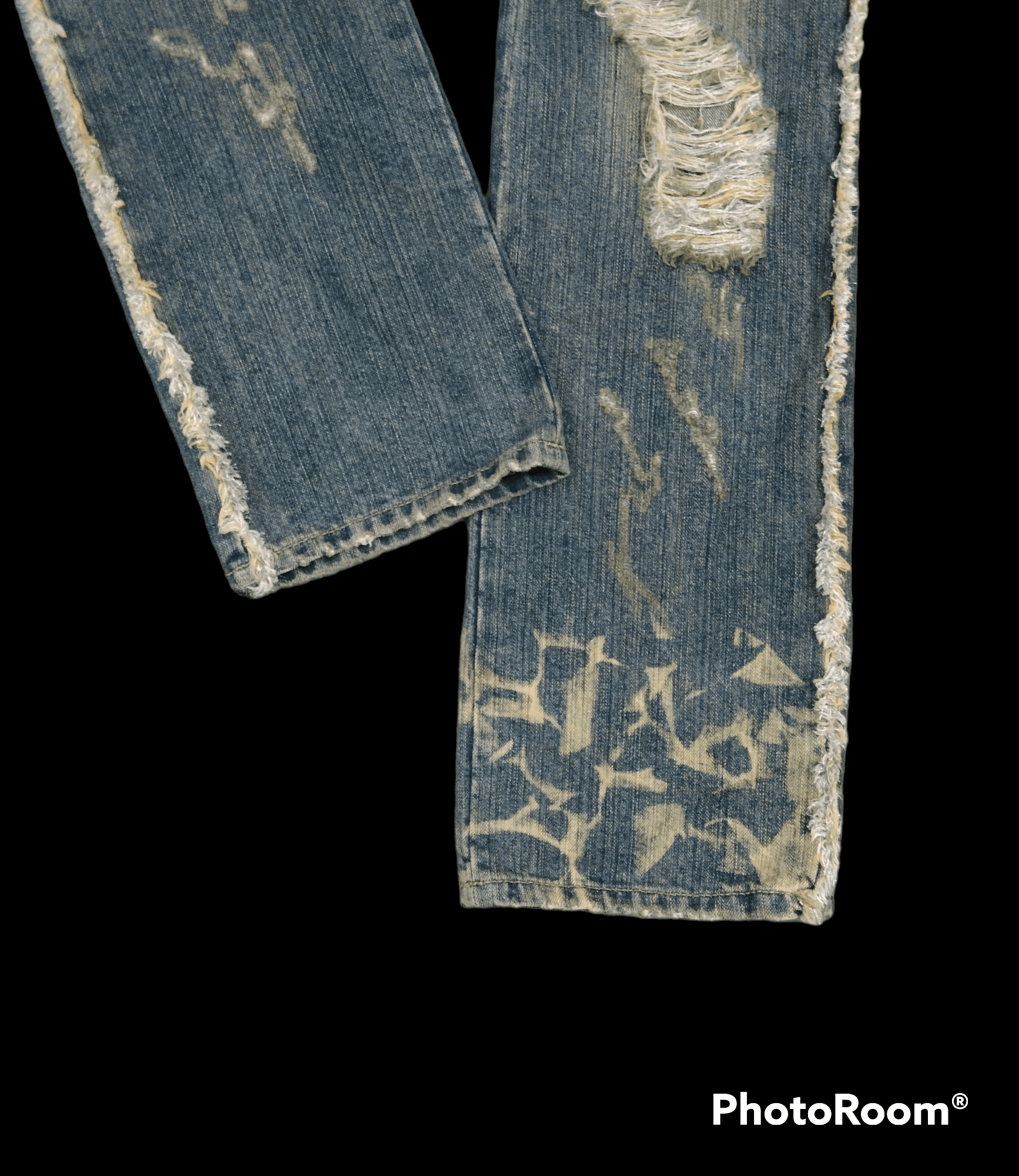 Japanese Brand THRASH RIPED LAST SINCE 2005 DENIM PANTS Size US 29 - 11 Thumbnail