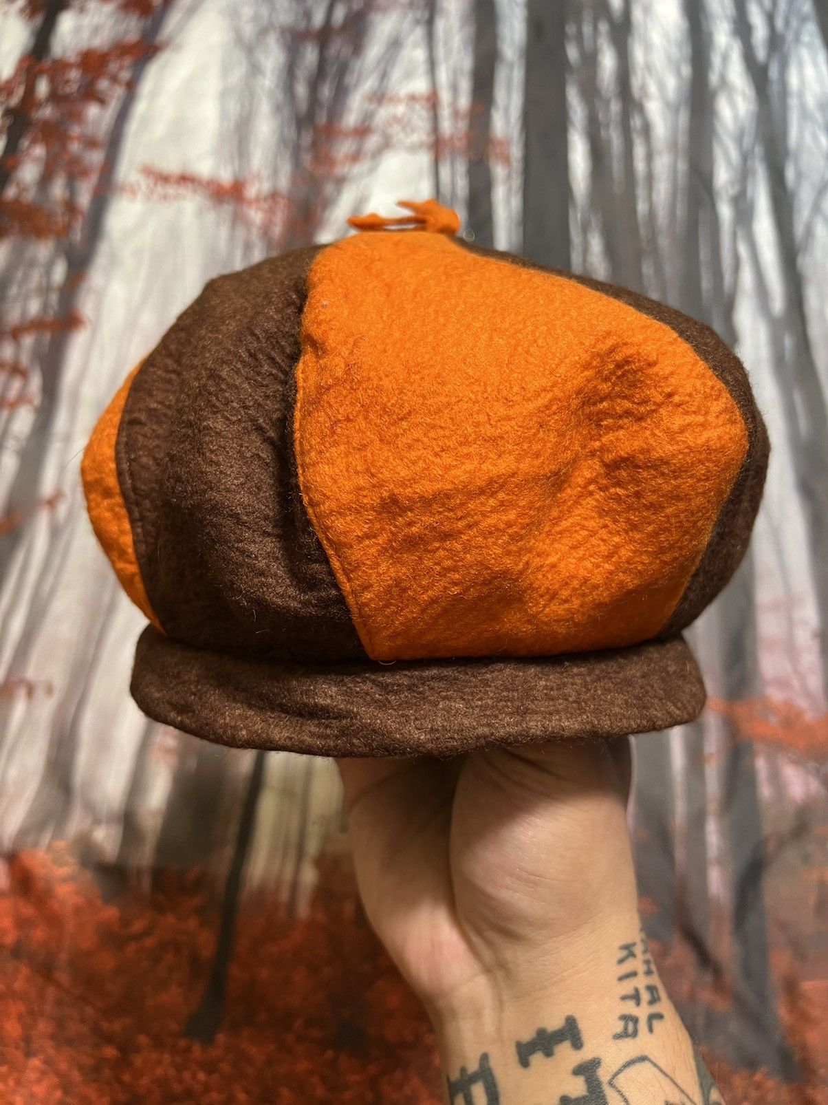 Vintage ***FINAL DROP***RARE 80s pinwheel wool union made beret OS Size ONE SIZE - 4 Thumbnail