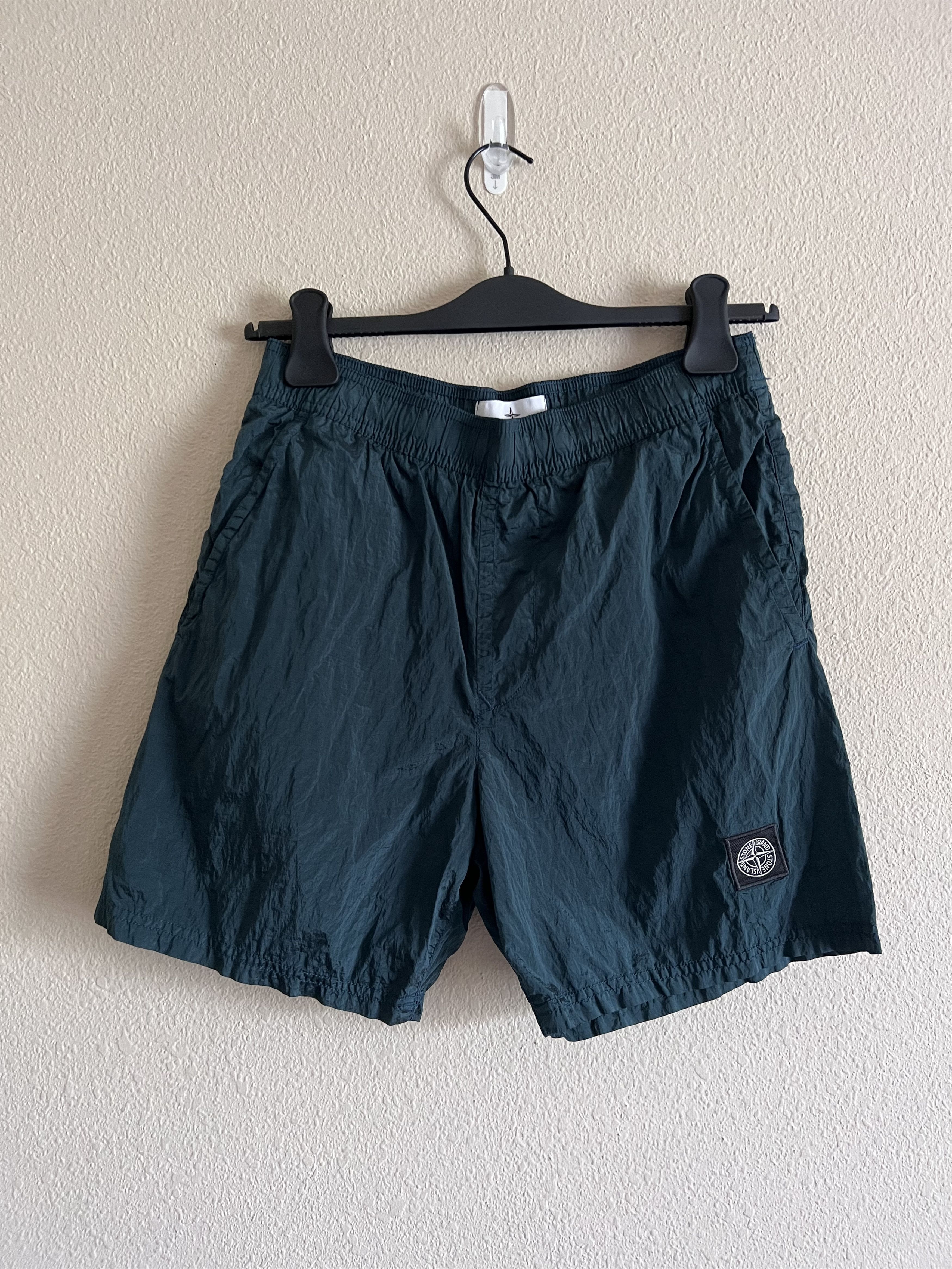 image of Stone Island Nylon Metal Swim Shorts In Bottle Green, Men's (Size 30)