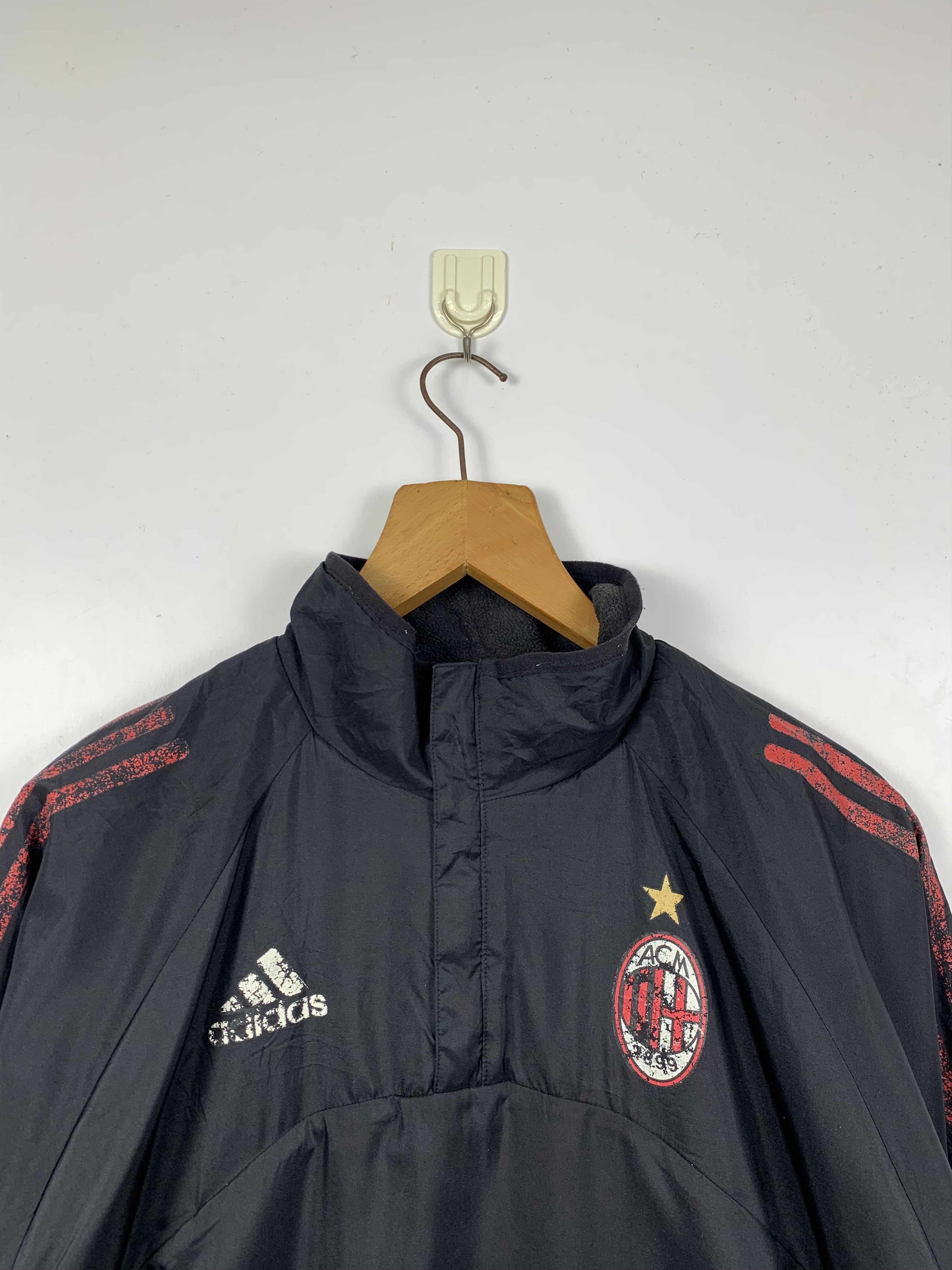 Adidas × Vintage Vintage Adidas Ac Milan Anorak Half Zipper Jacket Size US M / EU 48-50 / 2 - 3 Thumbnail