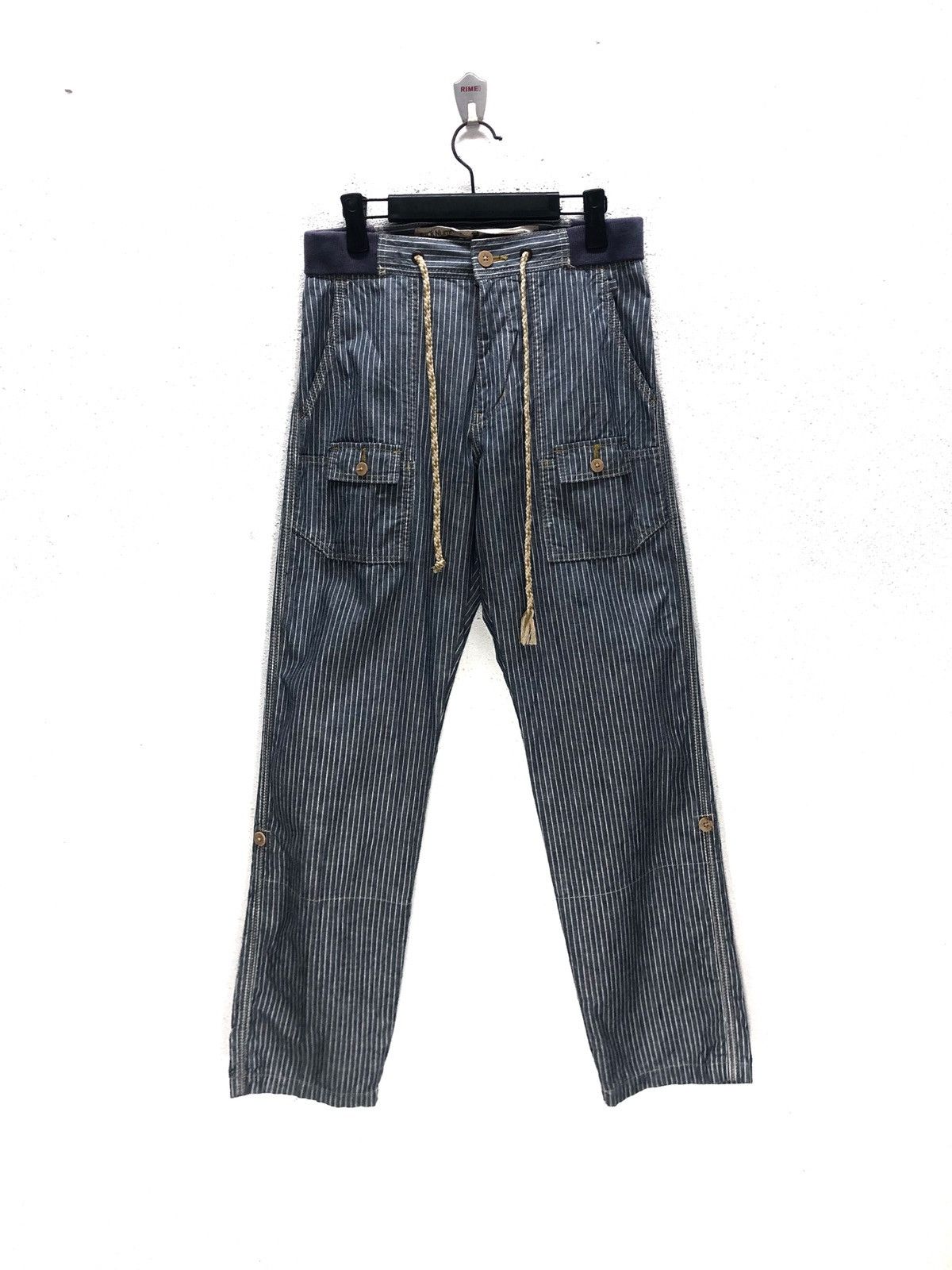 Back Number Stripes Japanese Brand Casual Pants