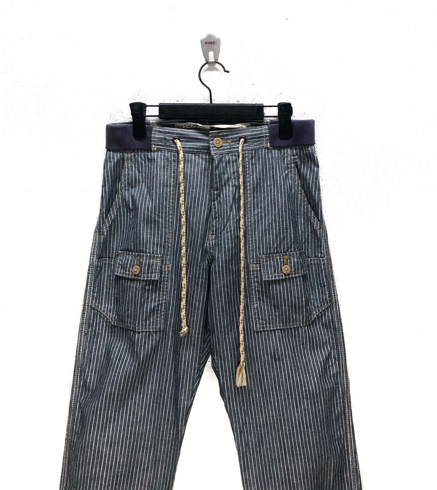 Back Number Stripes Japanese Brand Casual Pants