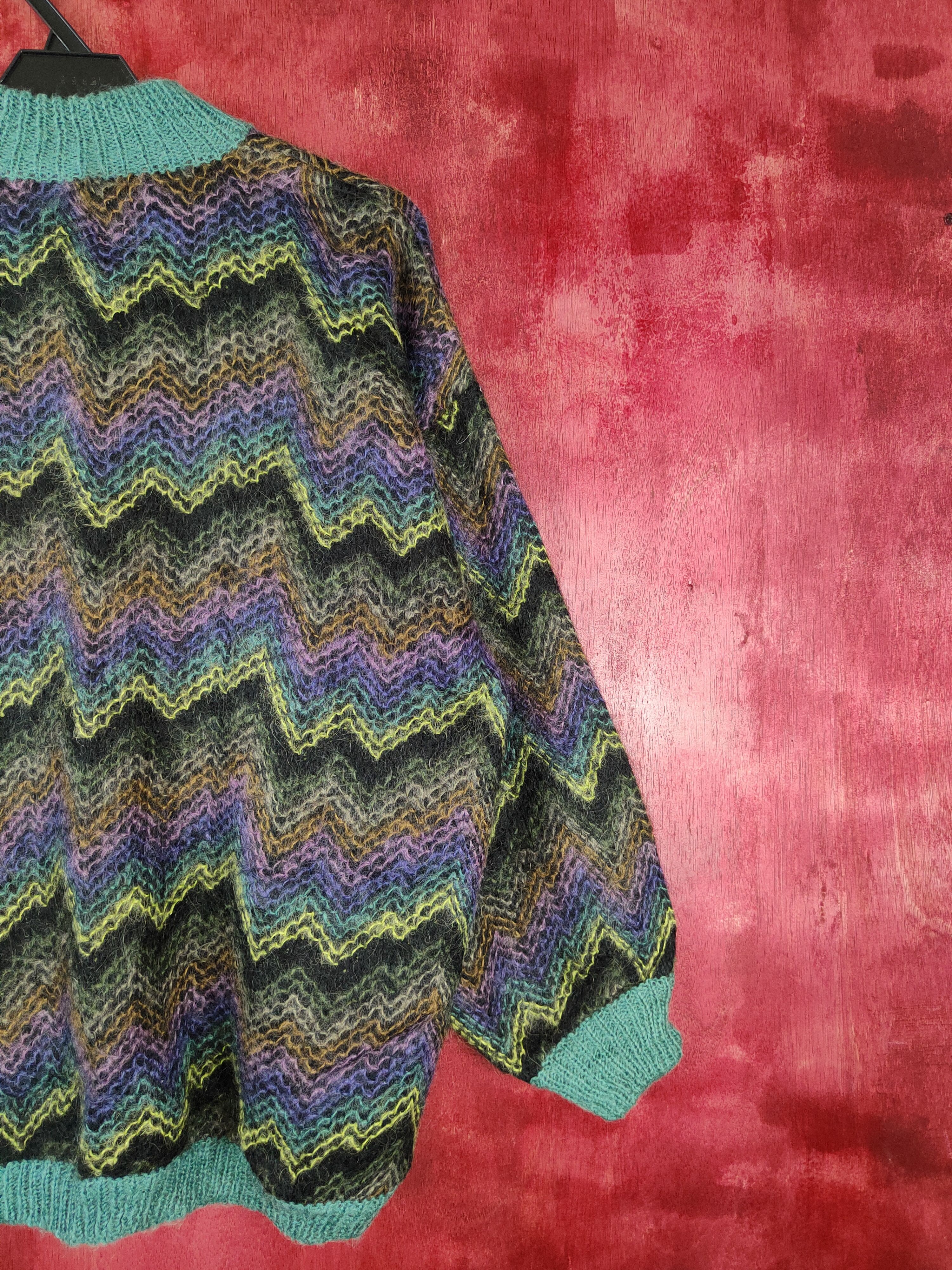 Hypebeast × Japanese Brand Japan stripe mohair sweatshirt Knitwear #5246 Size US M / EU 48-50 / 2 - 7 Thumbnail