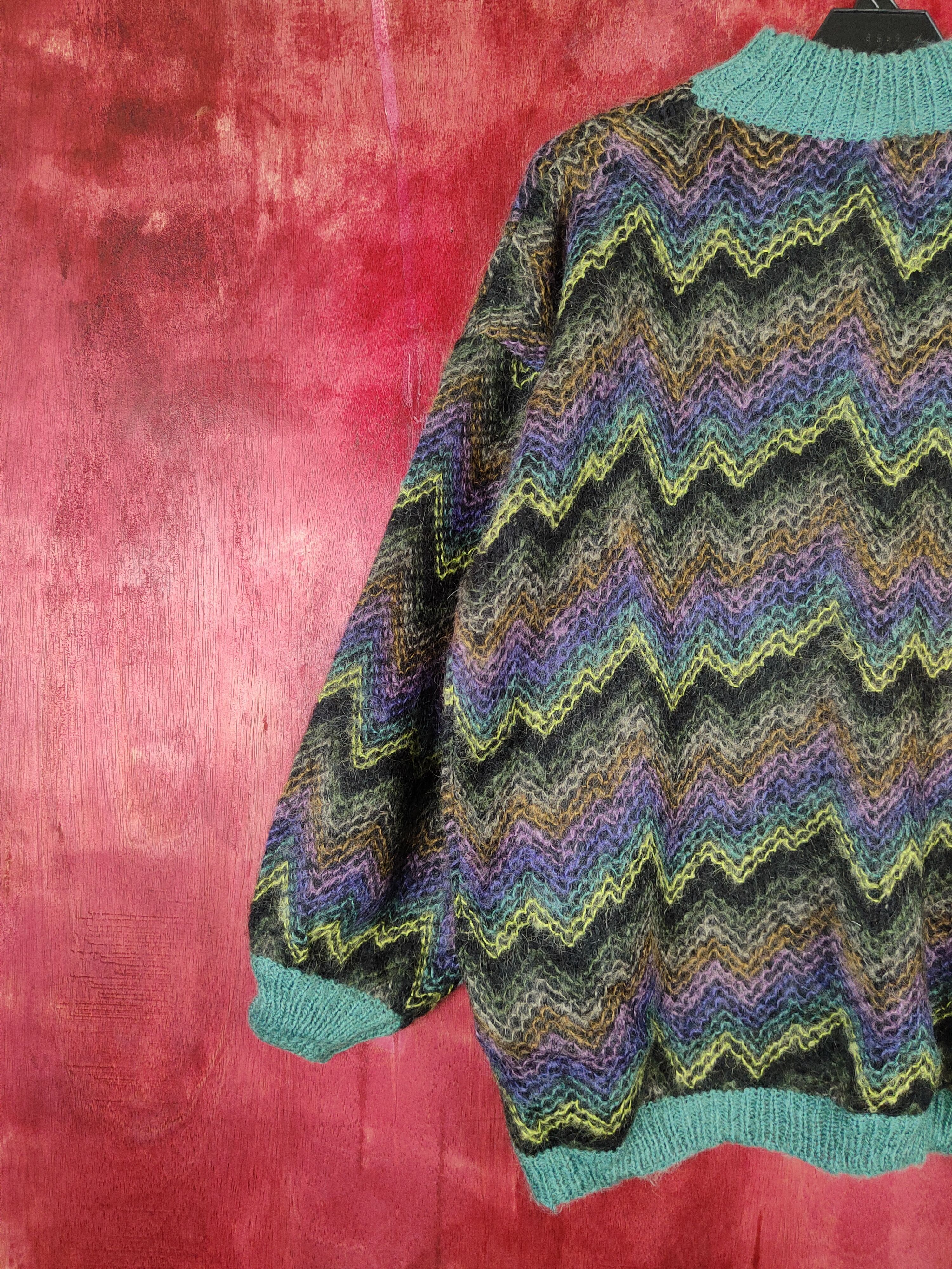 Hypebeast × Japanese Brand Japan stripe mohair sweatshirt Knitwear #5246 Size US M / EU 48-50 / 2 - 6 Thumbnail