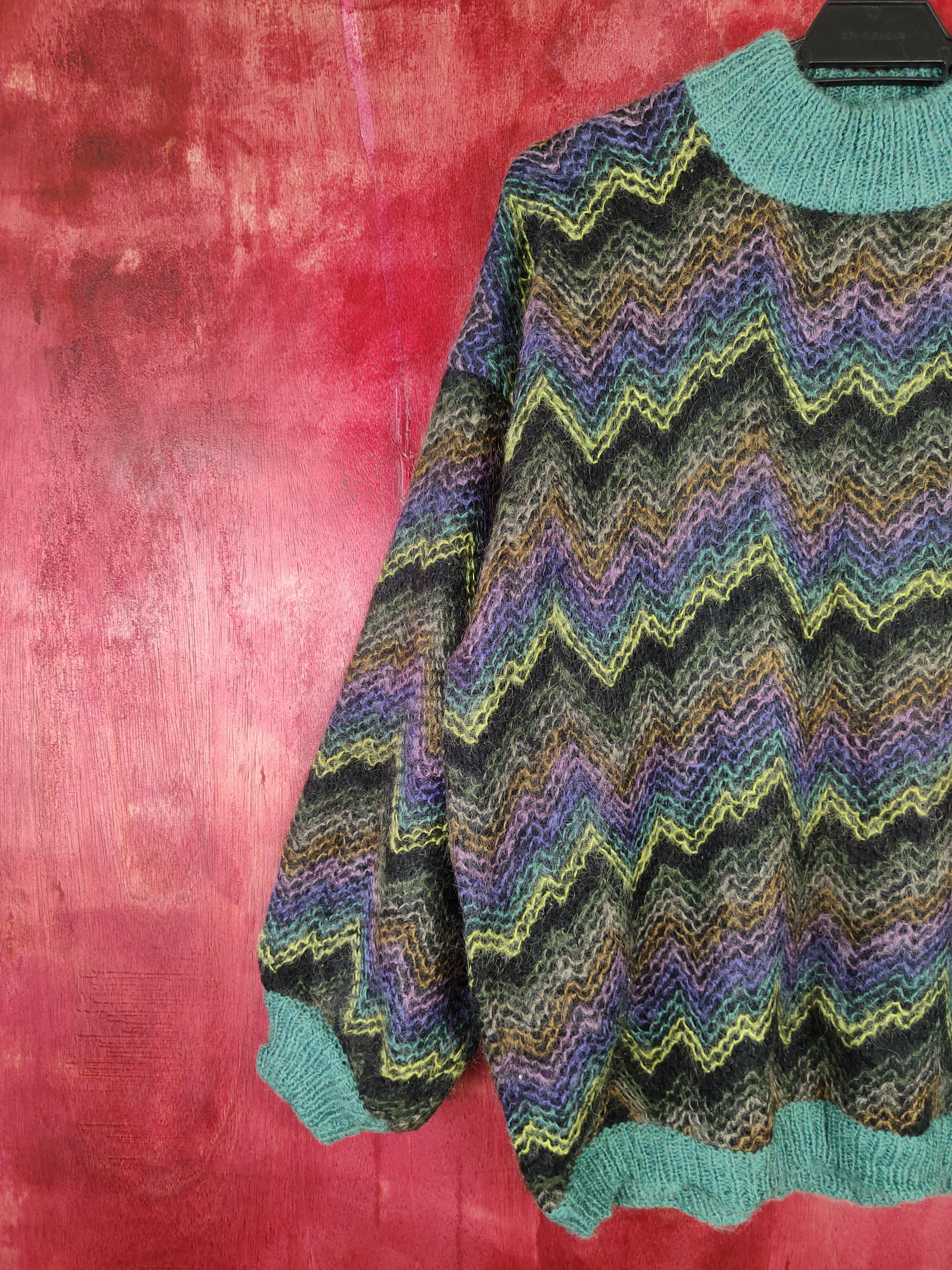 Hypebeast × Japanese Brand Japan stripe mohair sweatshirt Knitwear #5246 Size US M / EU 48-50 / 2 - 3 Thumbnail