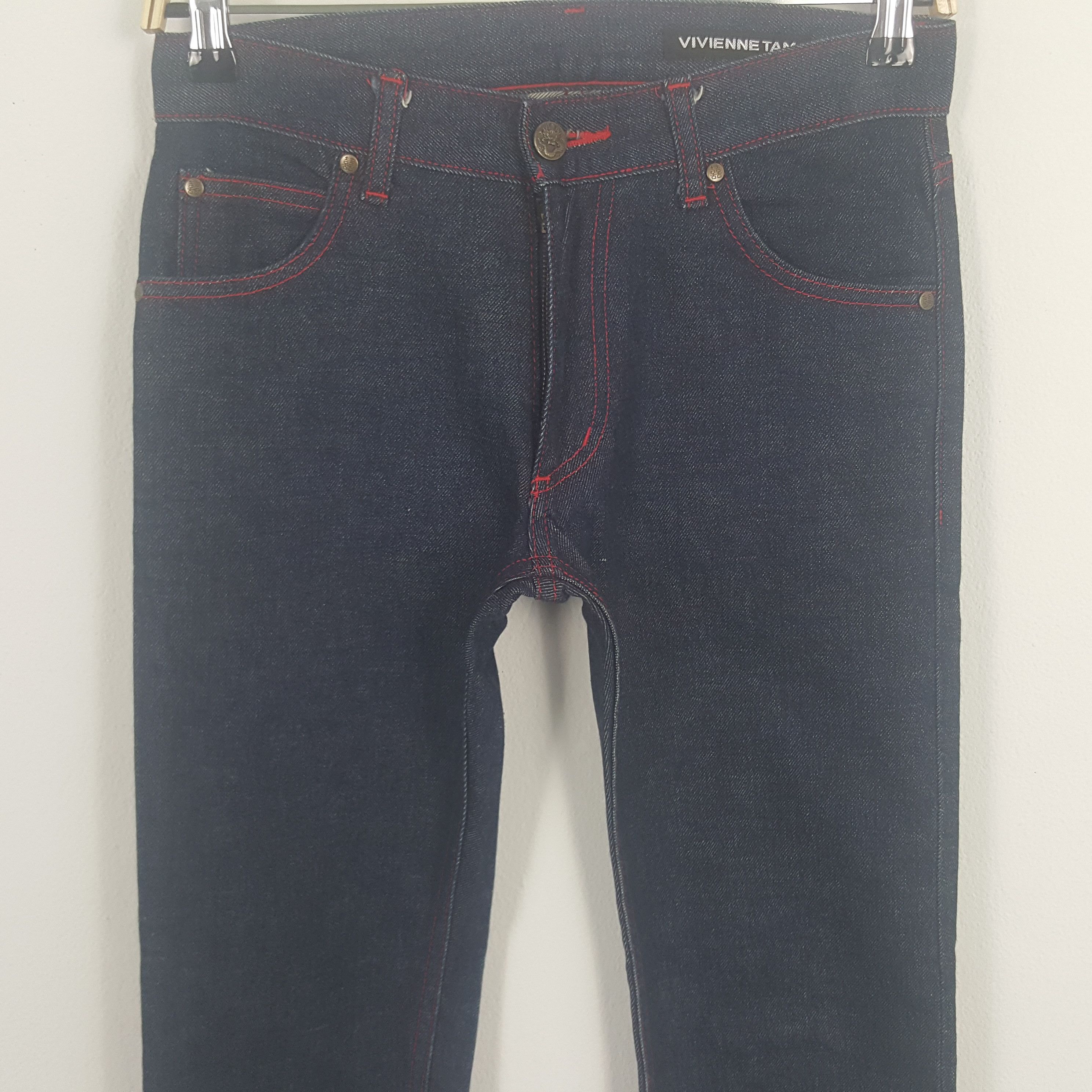 Japanese Brand × Vintage Vintage Vivienne Tam Dragon Embroidery Design Denim Jeans Size 29" - 5 Thumbnail