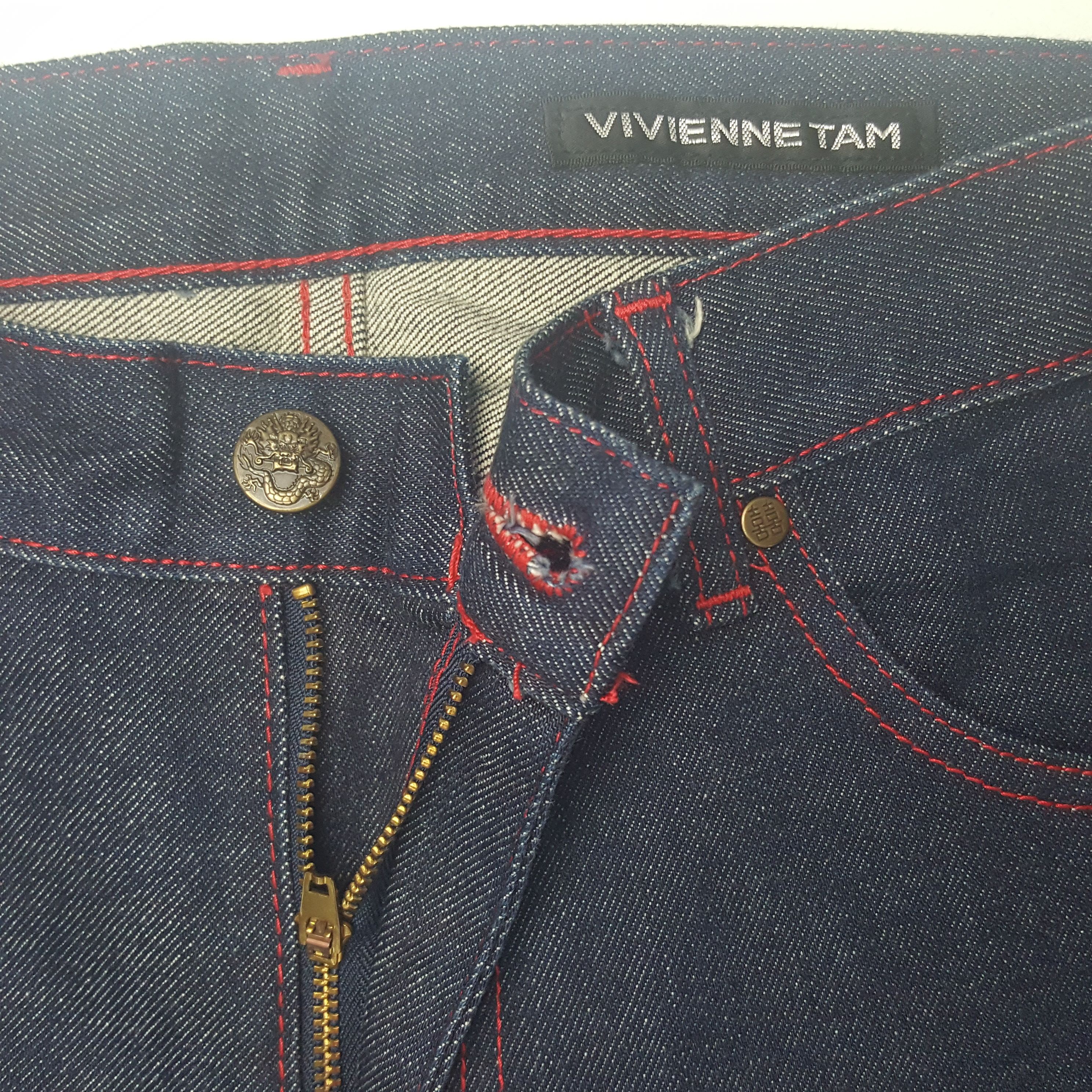 Japanese Brand × Vintage Vintage Vivienne Tam Dragon Embroidery Design Denim Jeans Size 29" - 12 Thumbnail