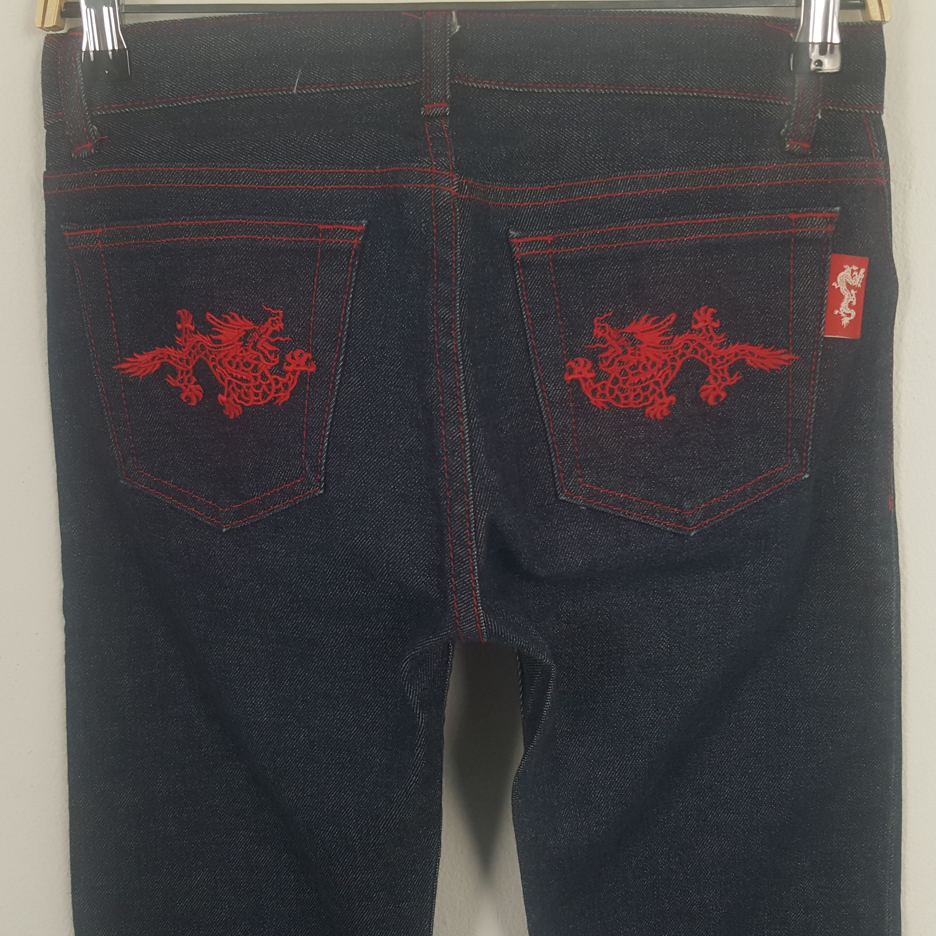 Japanese Brand × Vintage Vintage Vivienne Tam Dragon Embroidery Design Denim Jeans Size 29" - 2 Thumbnail